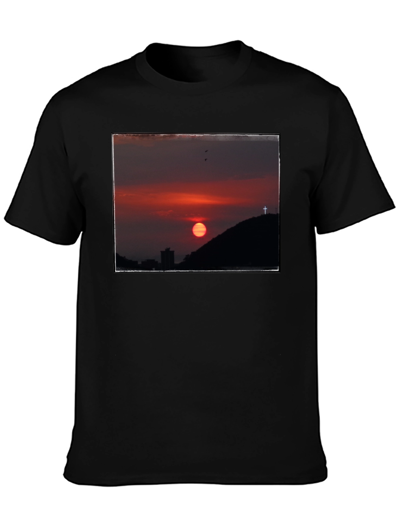 Black Sunset Cross Graphic Tee - Black view 3