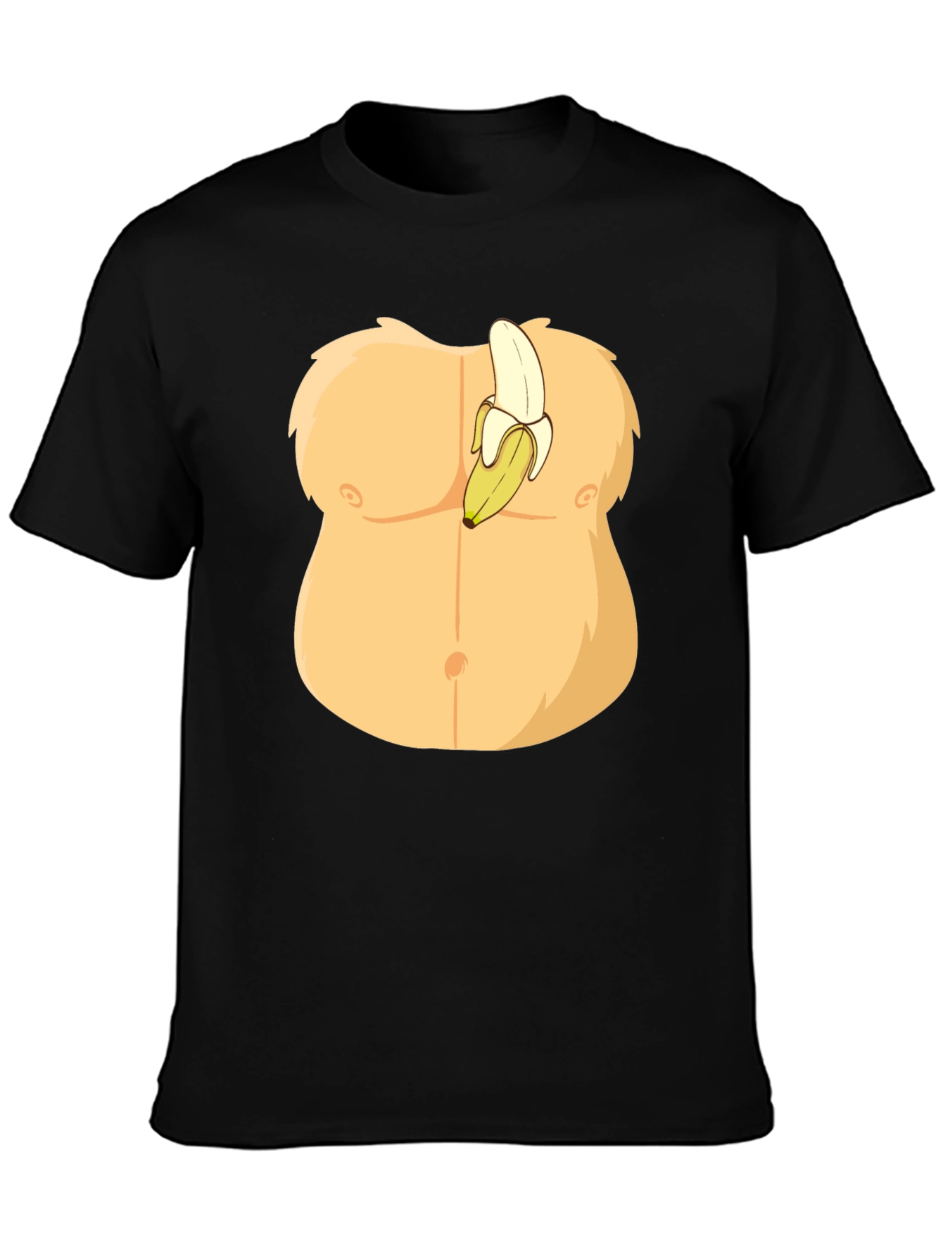 Black Funny Banana Abs Graphic T-Shirt view 3