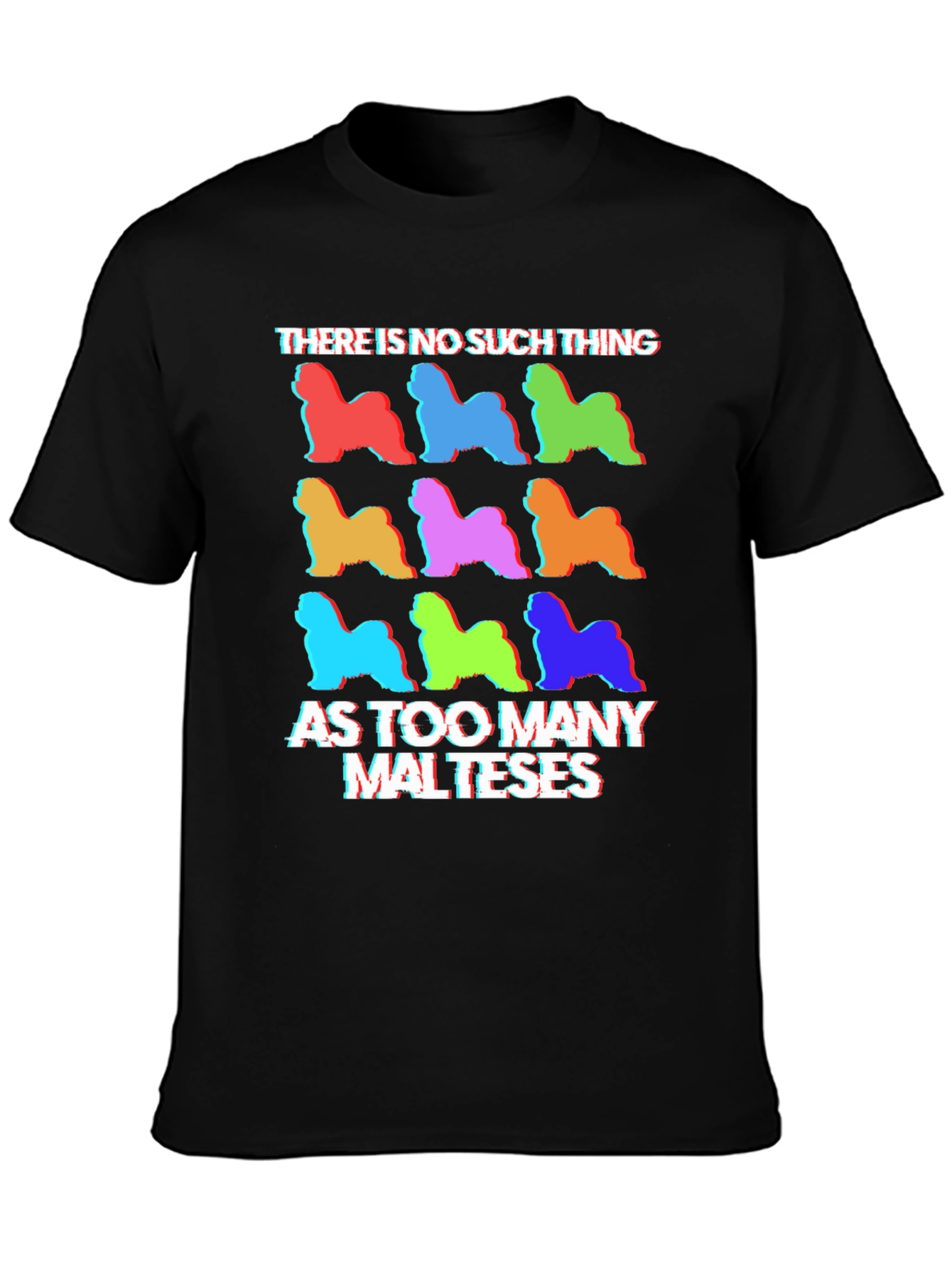 Black Funny Maltese Dog Lover T-Shirt view 3