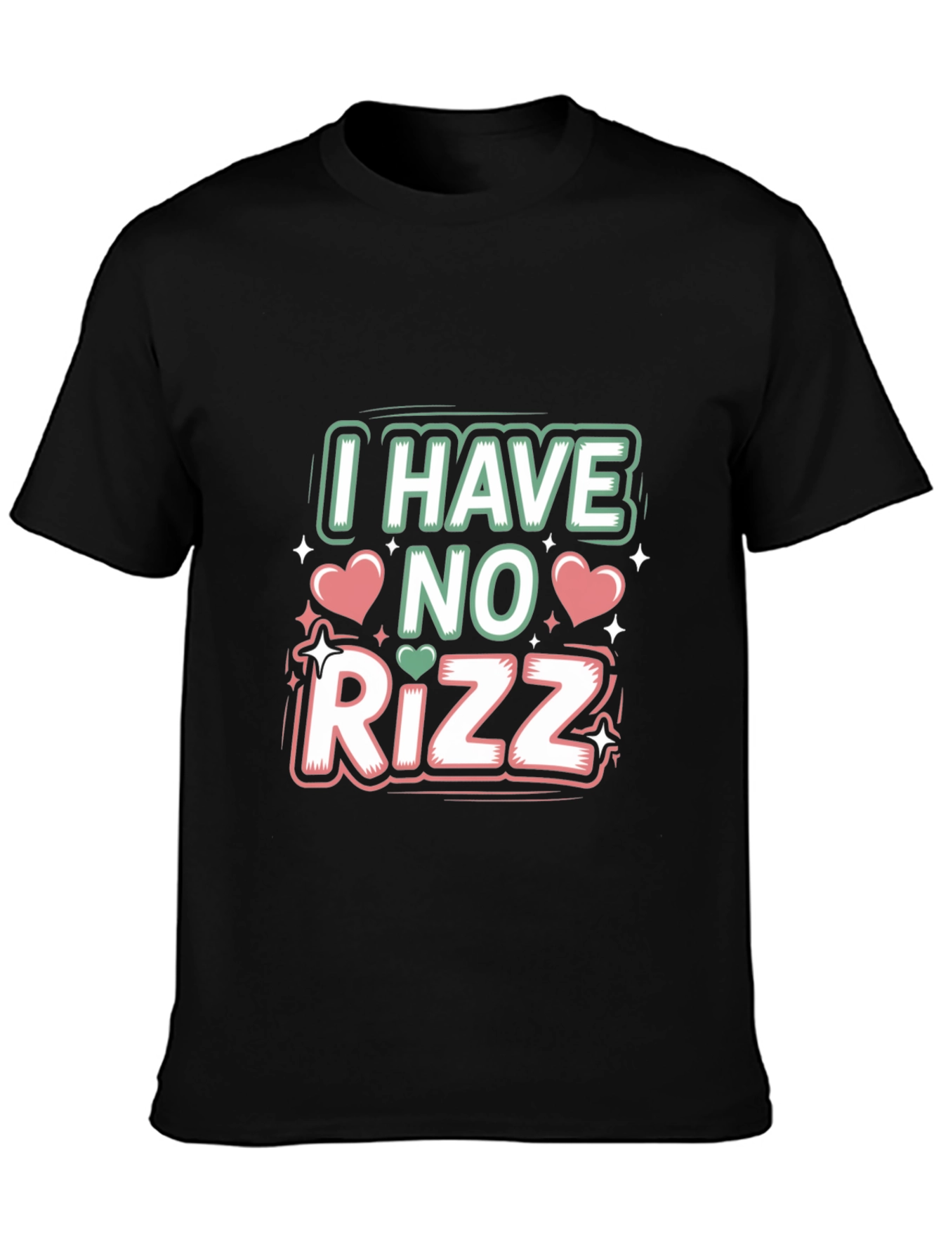 Black I Have No Rizz Graphic Tee - Funny Unisex T-Shirt view 3