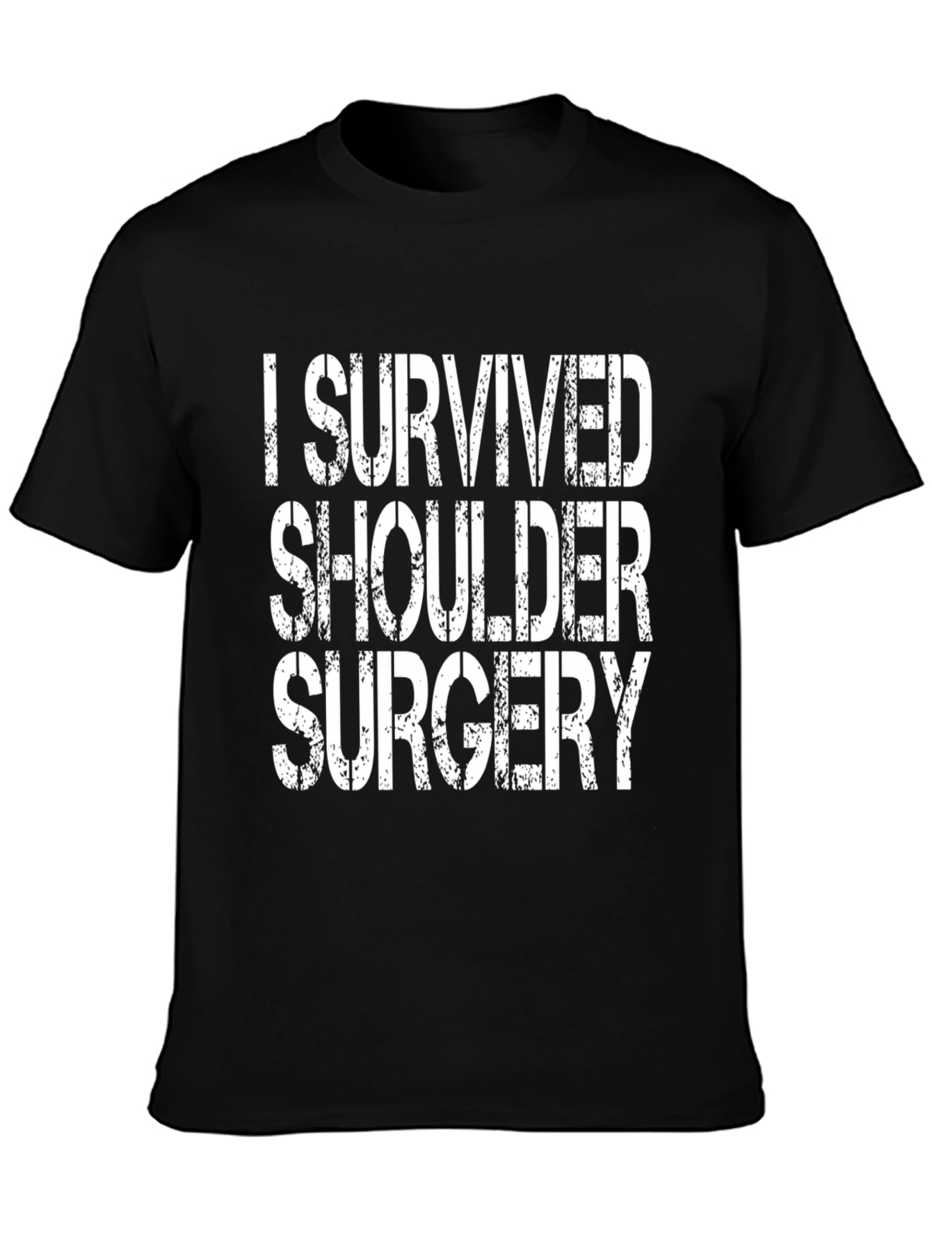 Black I Survived Shoulder Surgery Graphic T-Shirt view 3