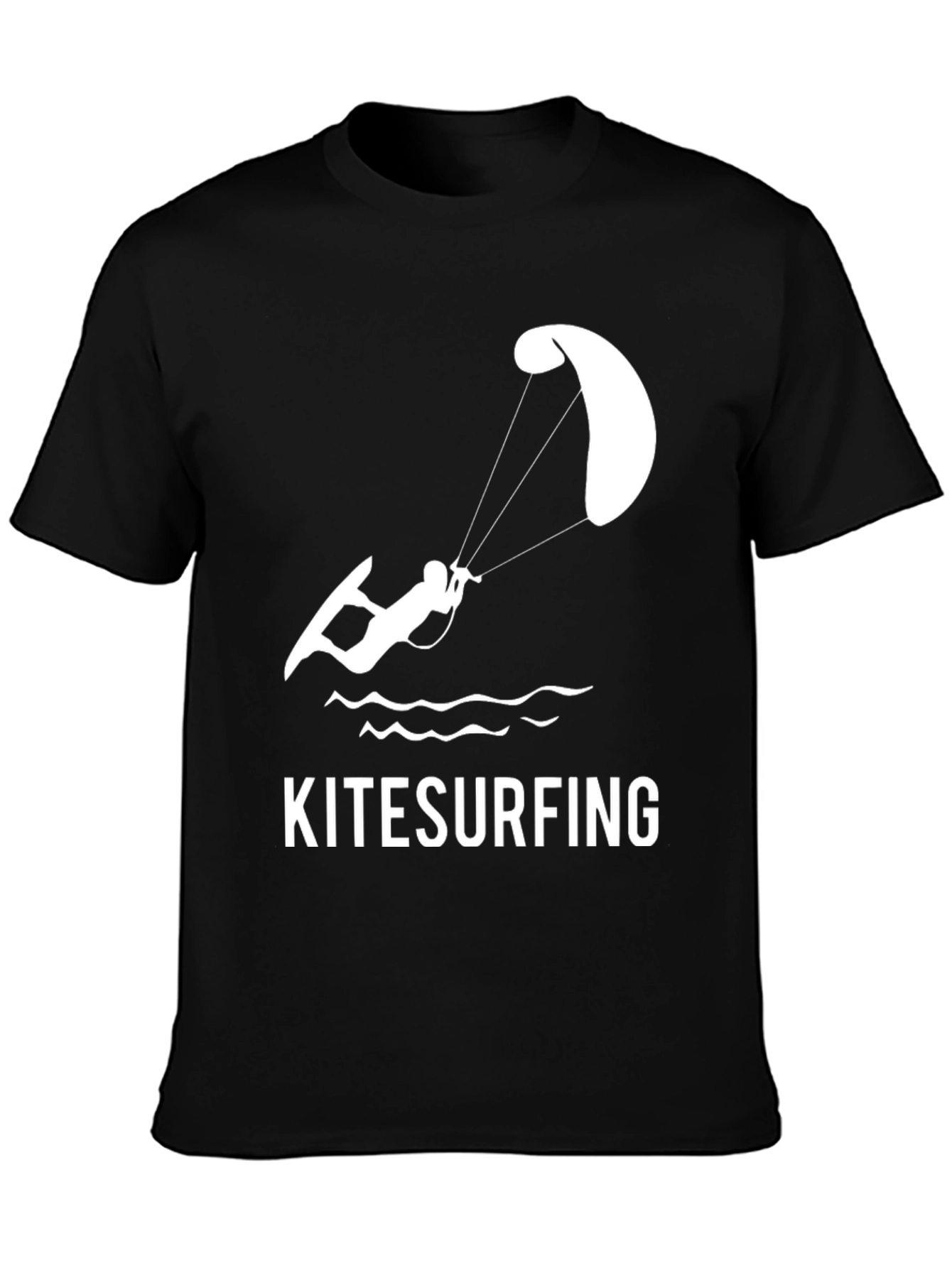 Black Kitesurfing Graphic Tee - Stylish Water Sports Apparel view 3