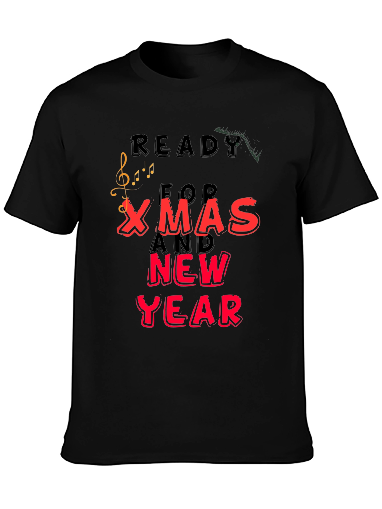 Black Ready For Xmas And New Year T-Shirt view 3
