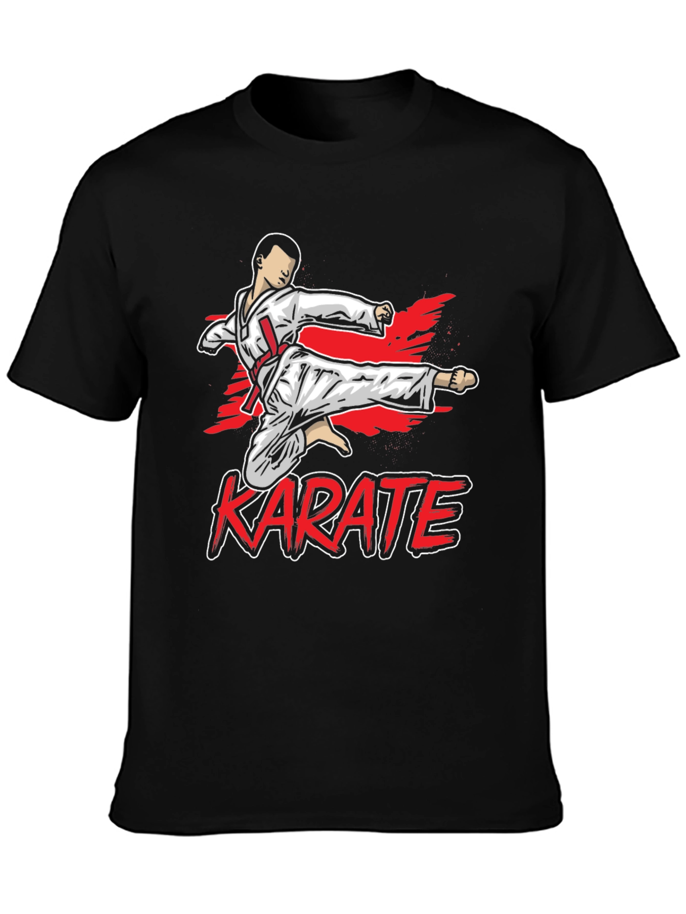Black Karate Kick Graphic T-Shirt - Martial Arts Tee view 3