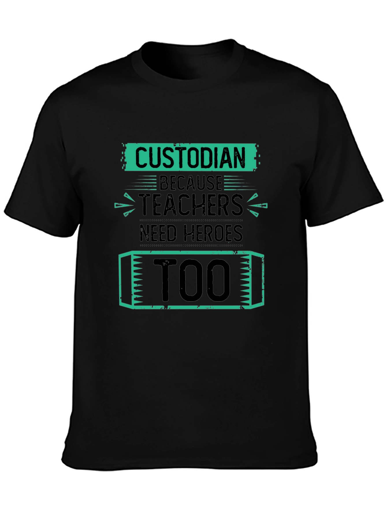 Black Custodian Hero Tee - Teacher Appreciation Gift view 3