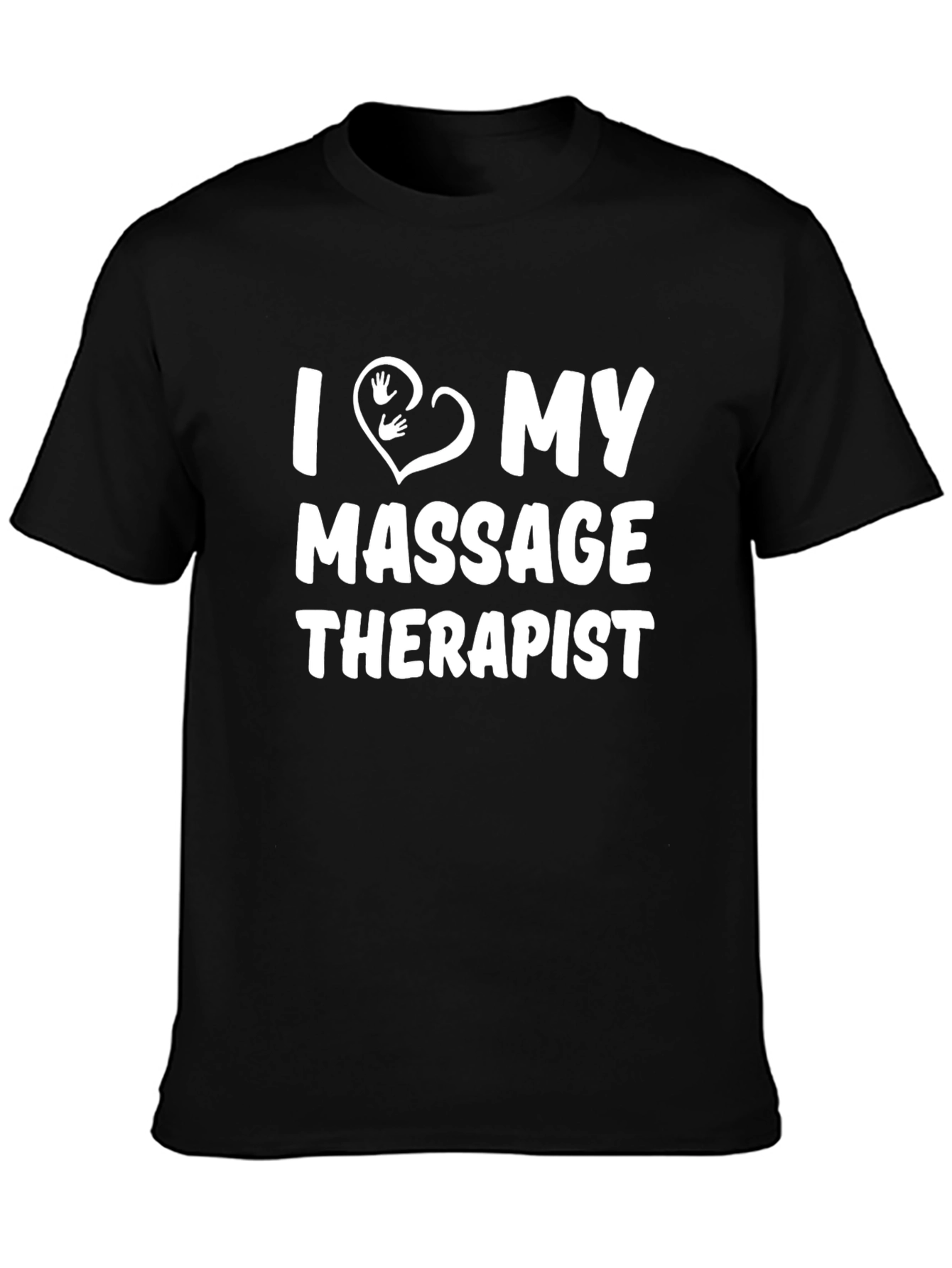 Black I Love My Massage Therapist Black Graphic Tee view 3