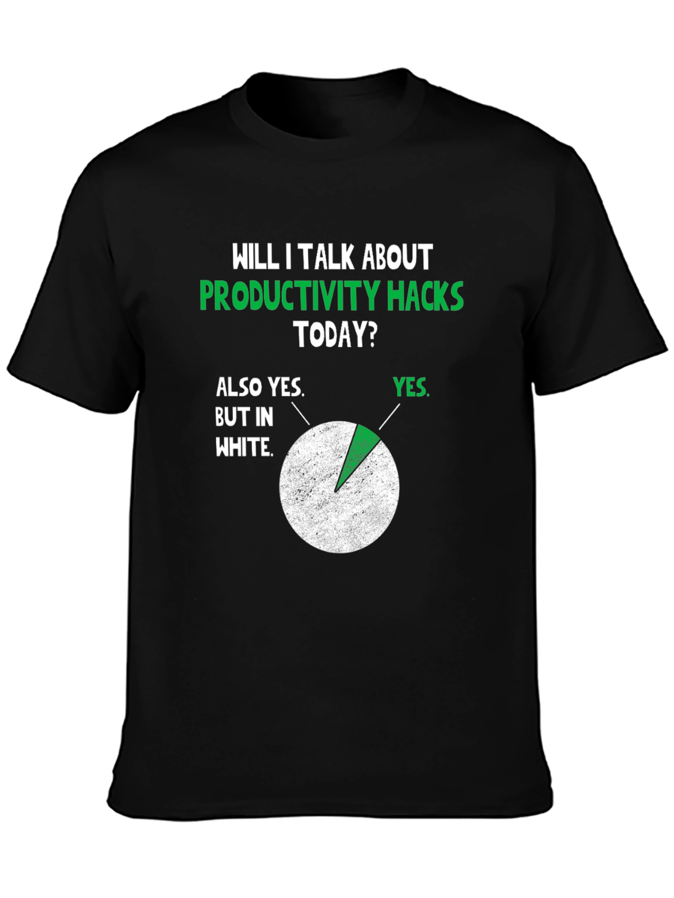 Black Productivity Hacks T-Shirt - Funny Graphic Tee for Work view 3