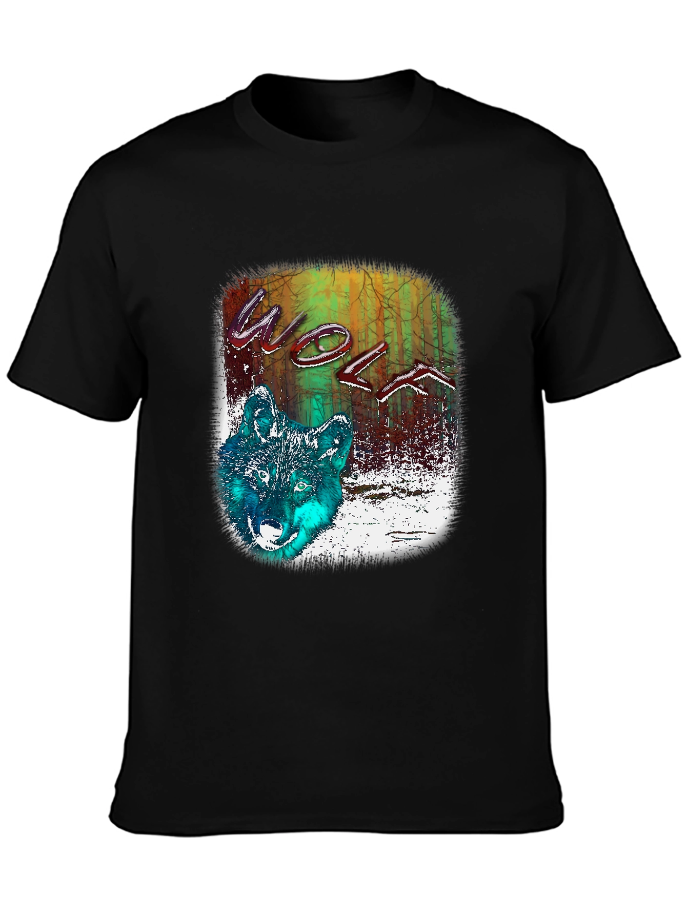 Black Wolf Graphic Tee - Nature Inspired T-Shirt view 3