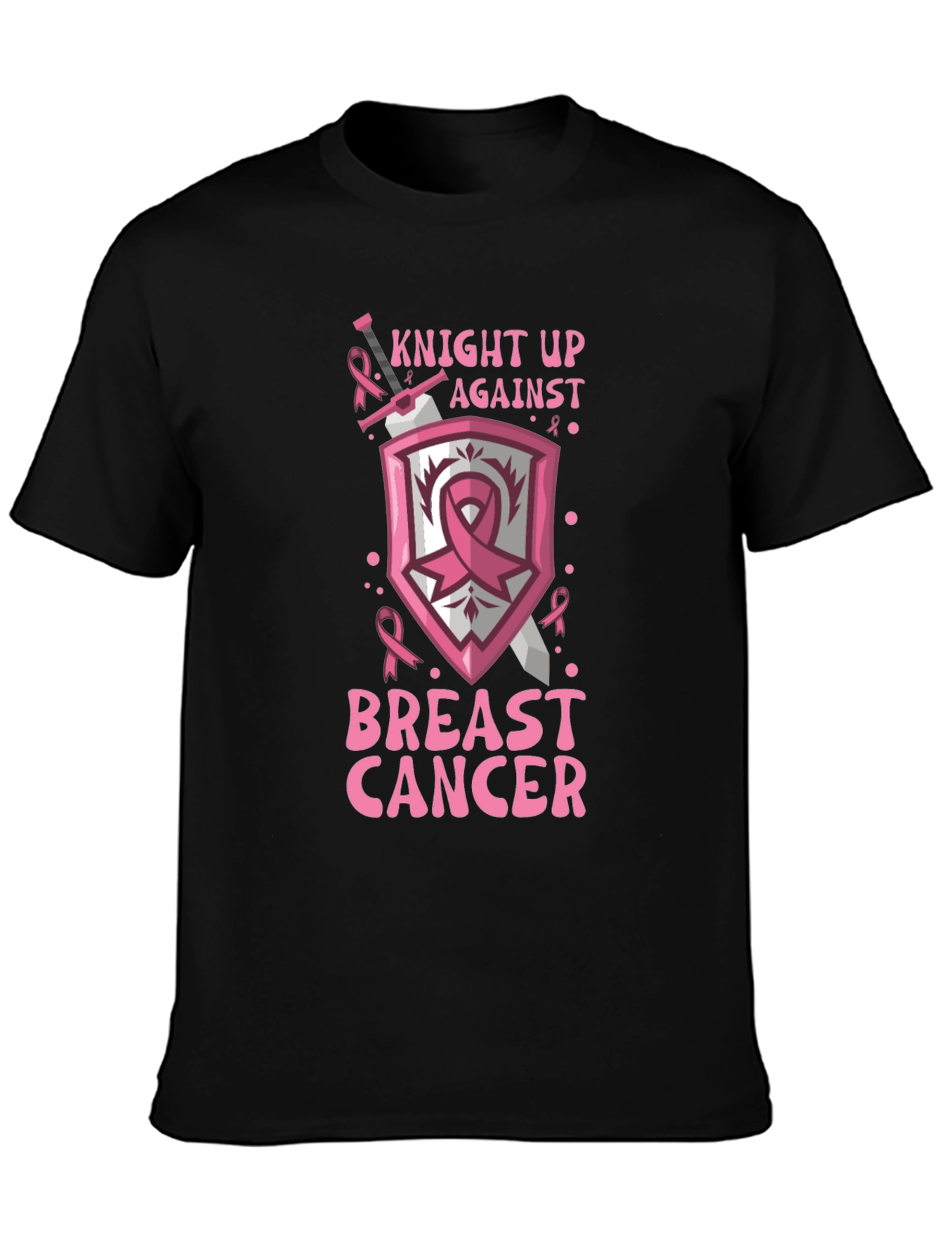Black Knight Up Against Breast Cancer Awareness T-Shirt view 3