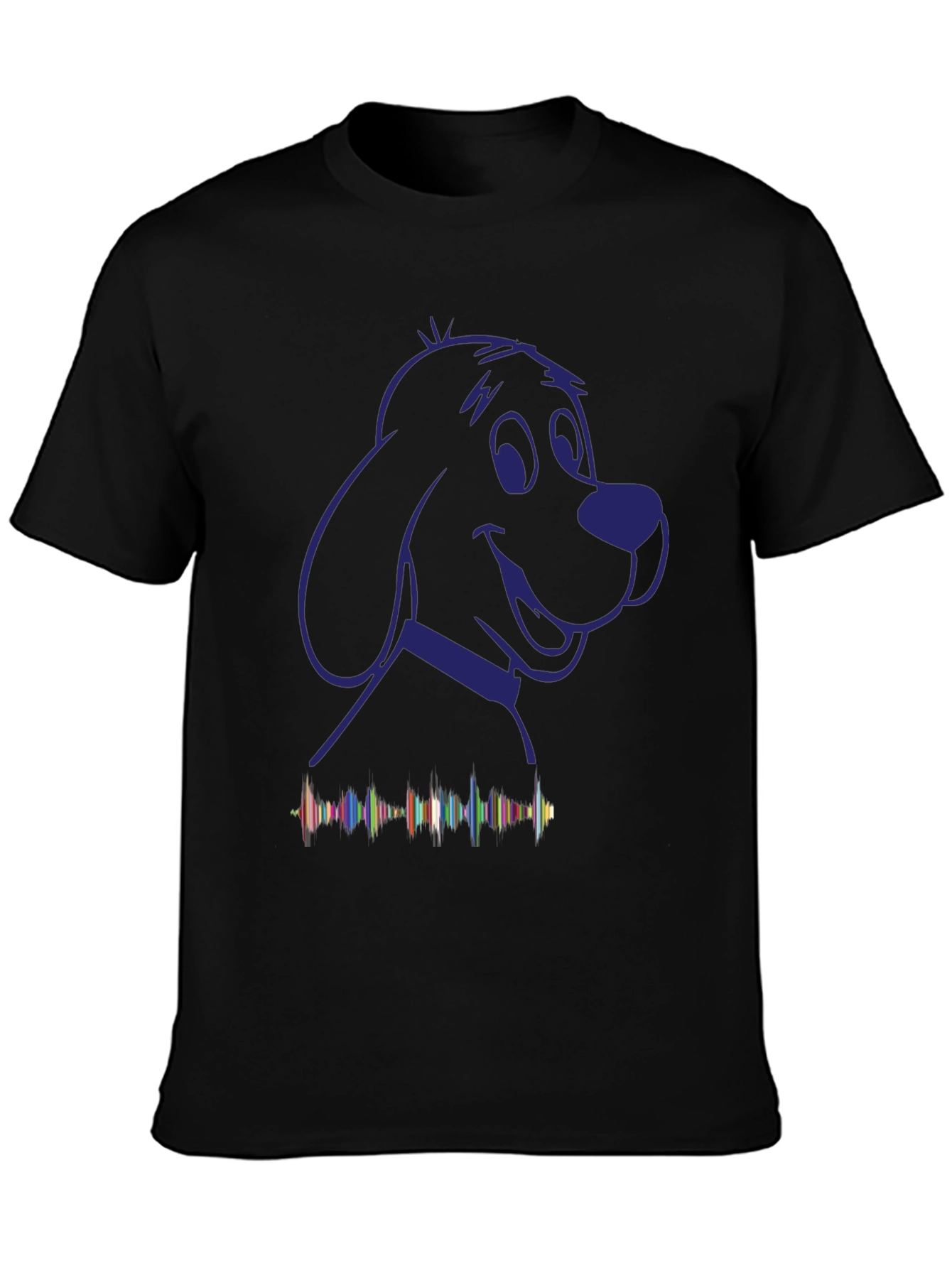 Black Dog Outline T-Shirt with Soundwave Graphic view 3