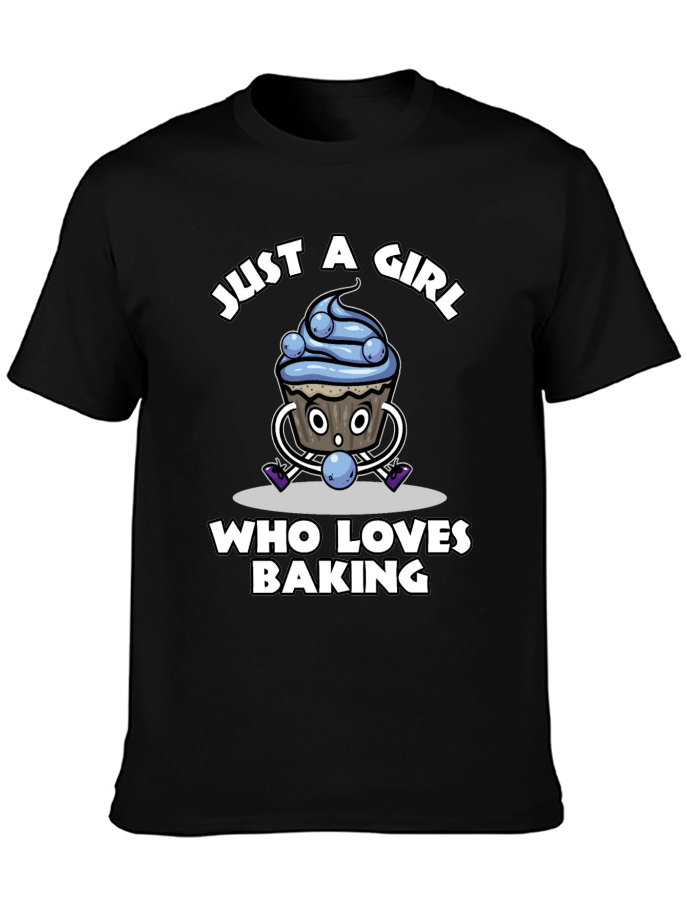 Black Just A Girl Who Loves Baking T-Shirt view 3