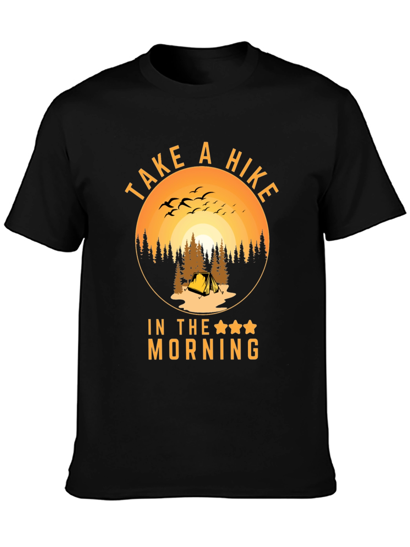 Black Take A Hike In The Morning T-Shirt view 3