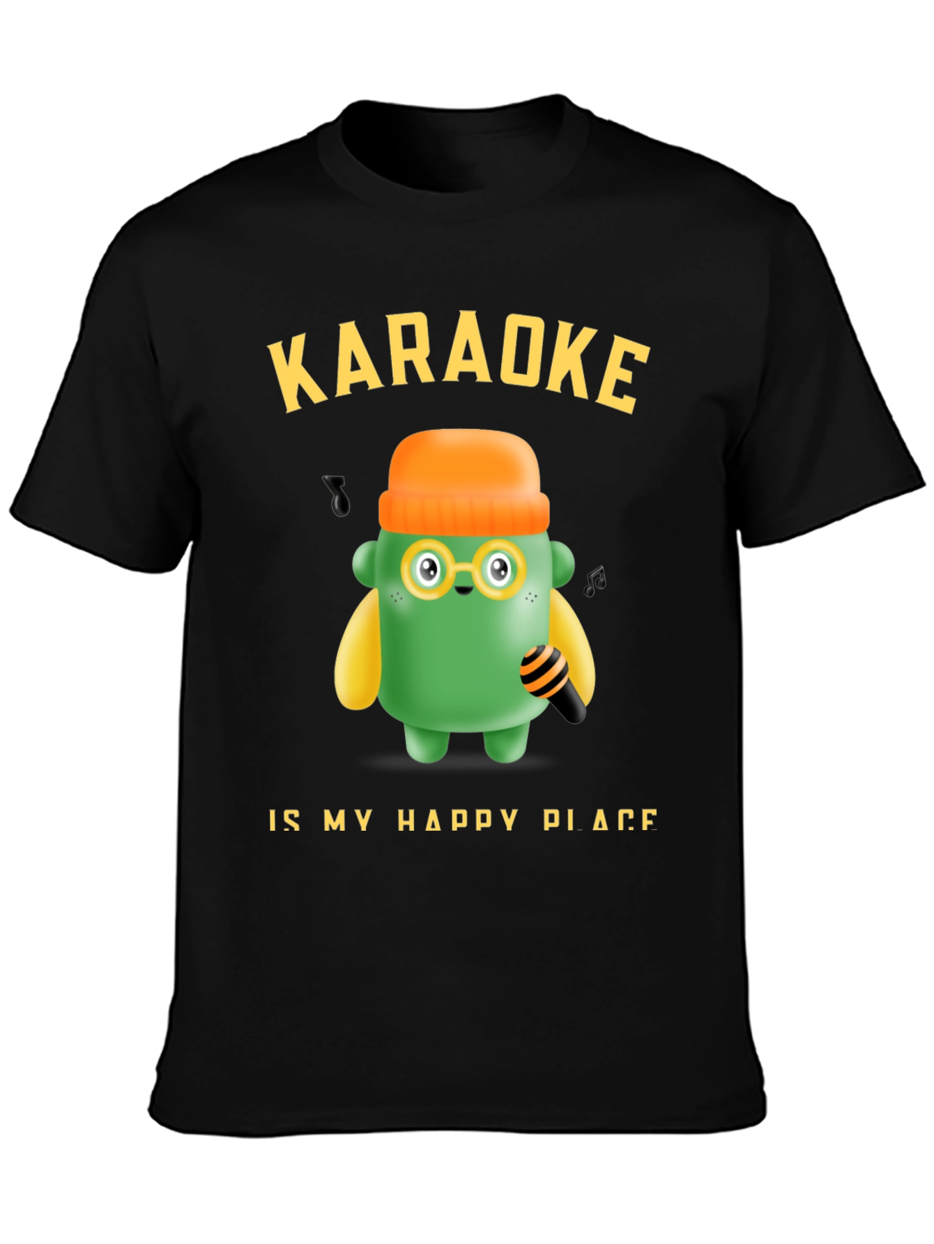 Black Karaoke My Happy Place T-Shirt Fun Graphic Tee view 3
