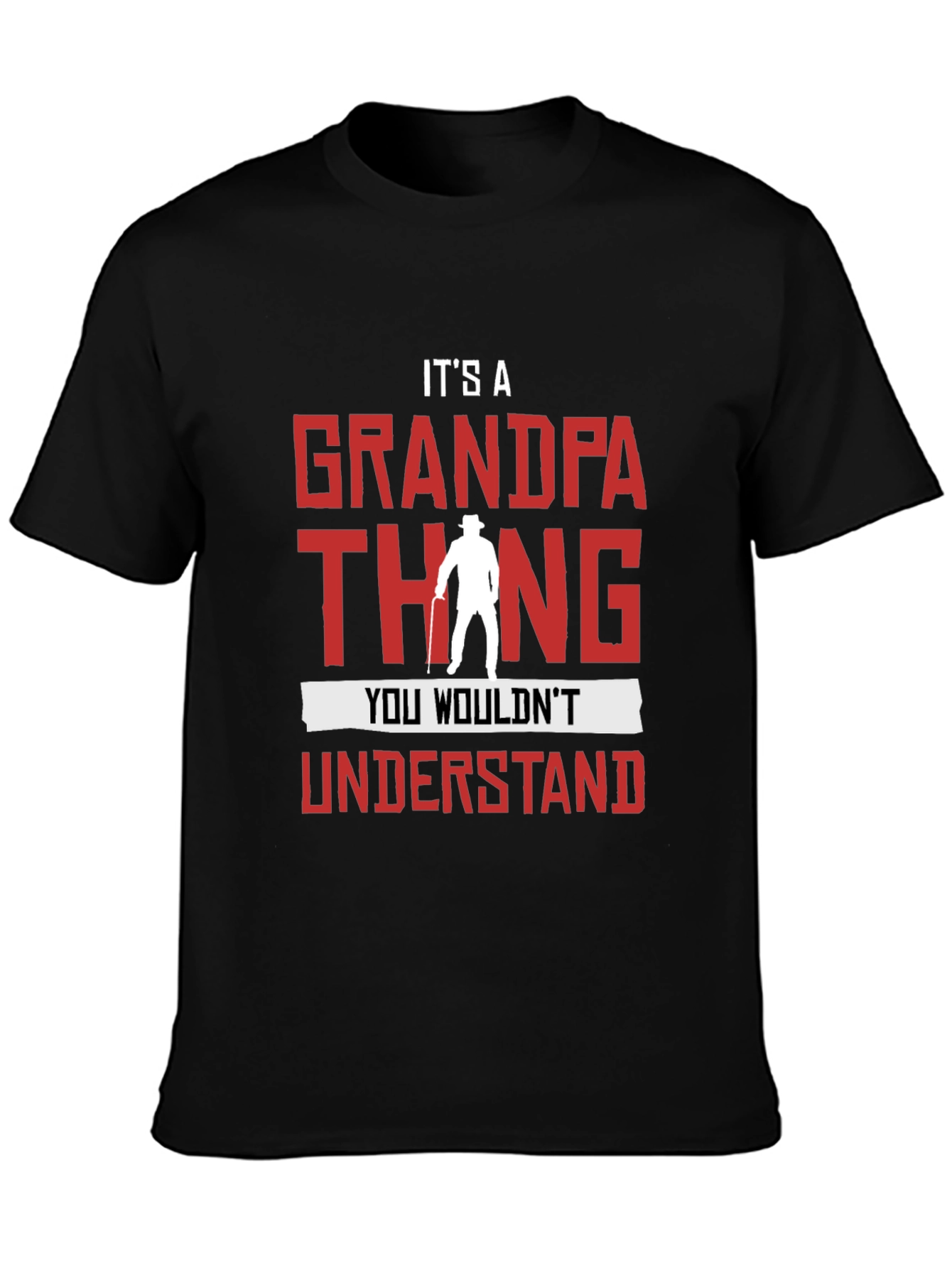 Black It's A Grandpa Thing T-Shirt view 3