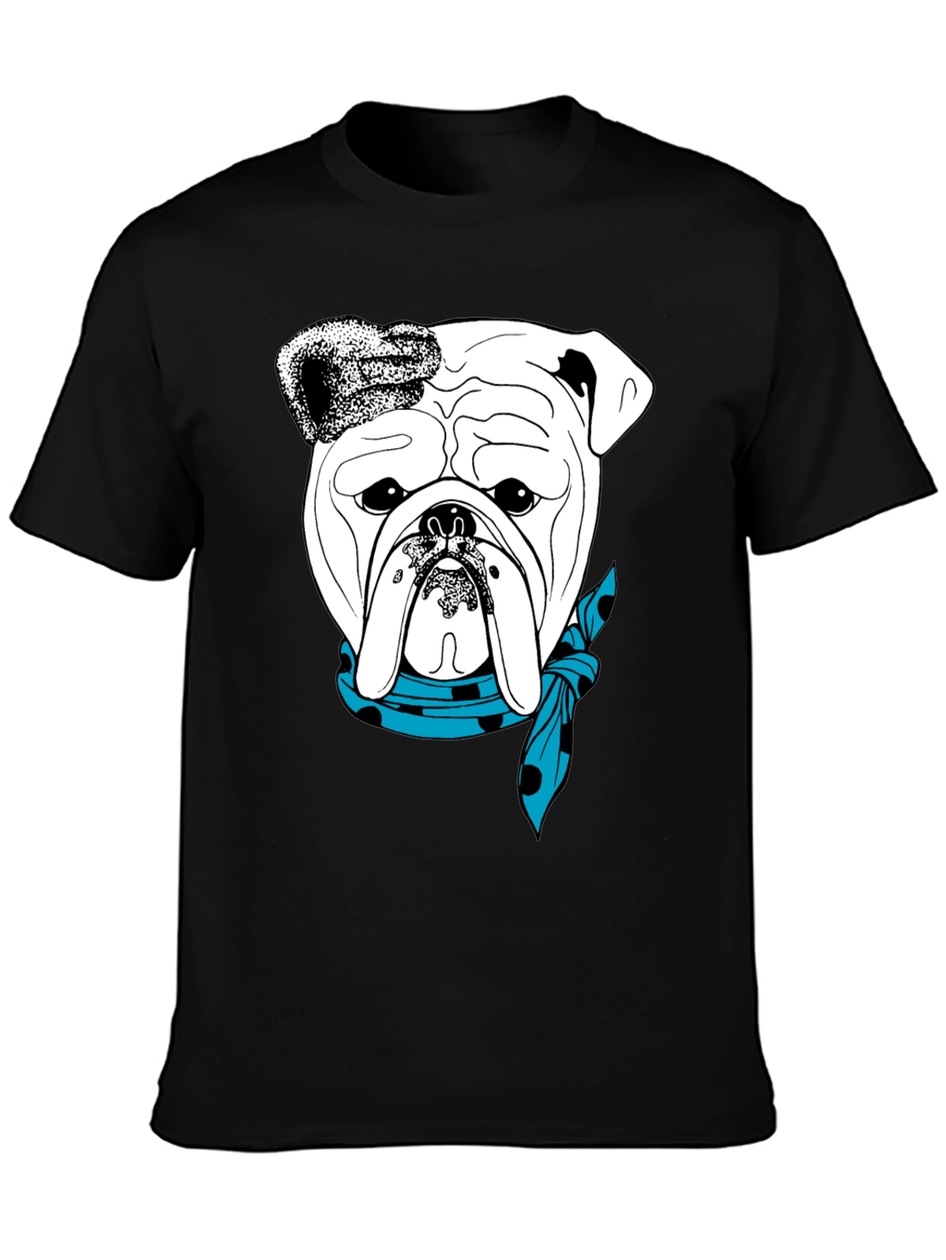Black Bulldog Bandana Graphic Tee - Stylish Dog Lover T-Shirt view 3