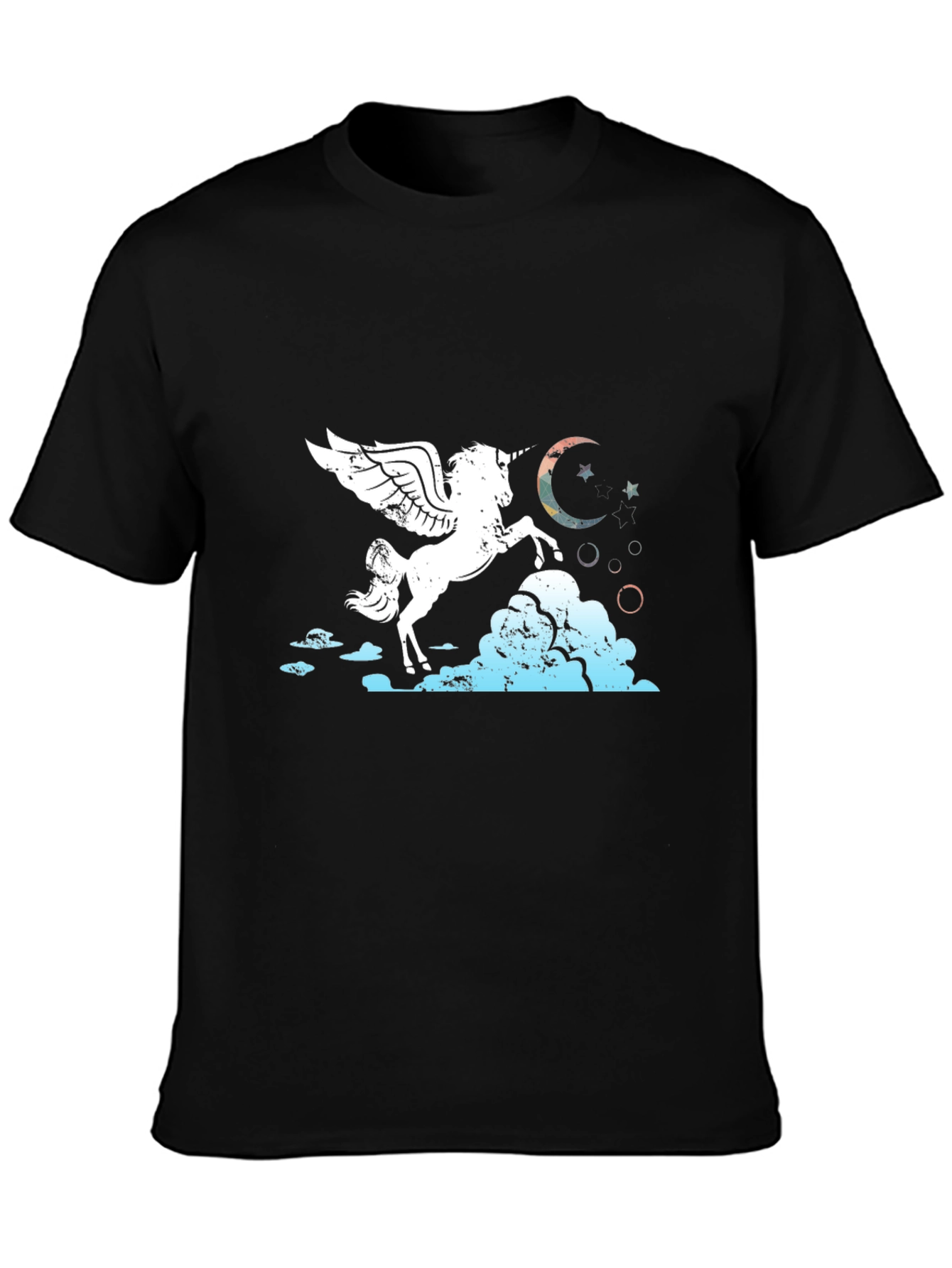 Black Unicorn Pegasus Graphic Tee - Black view 3