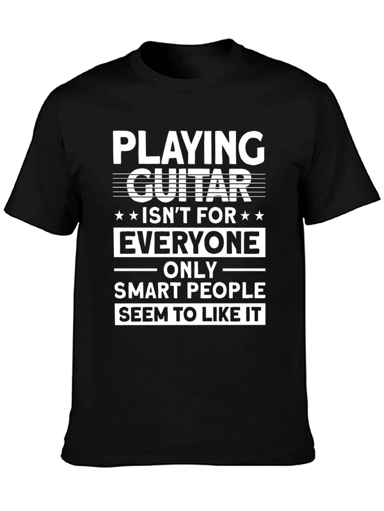 Black Guitar Player Smart People T-Shirt view 3