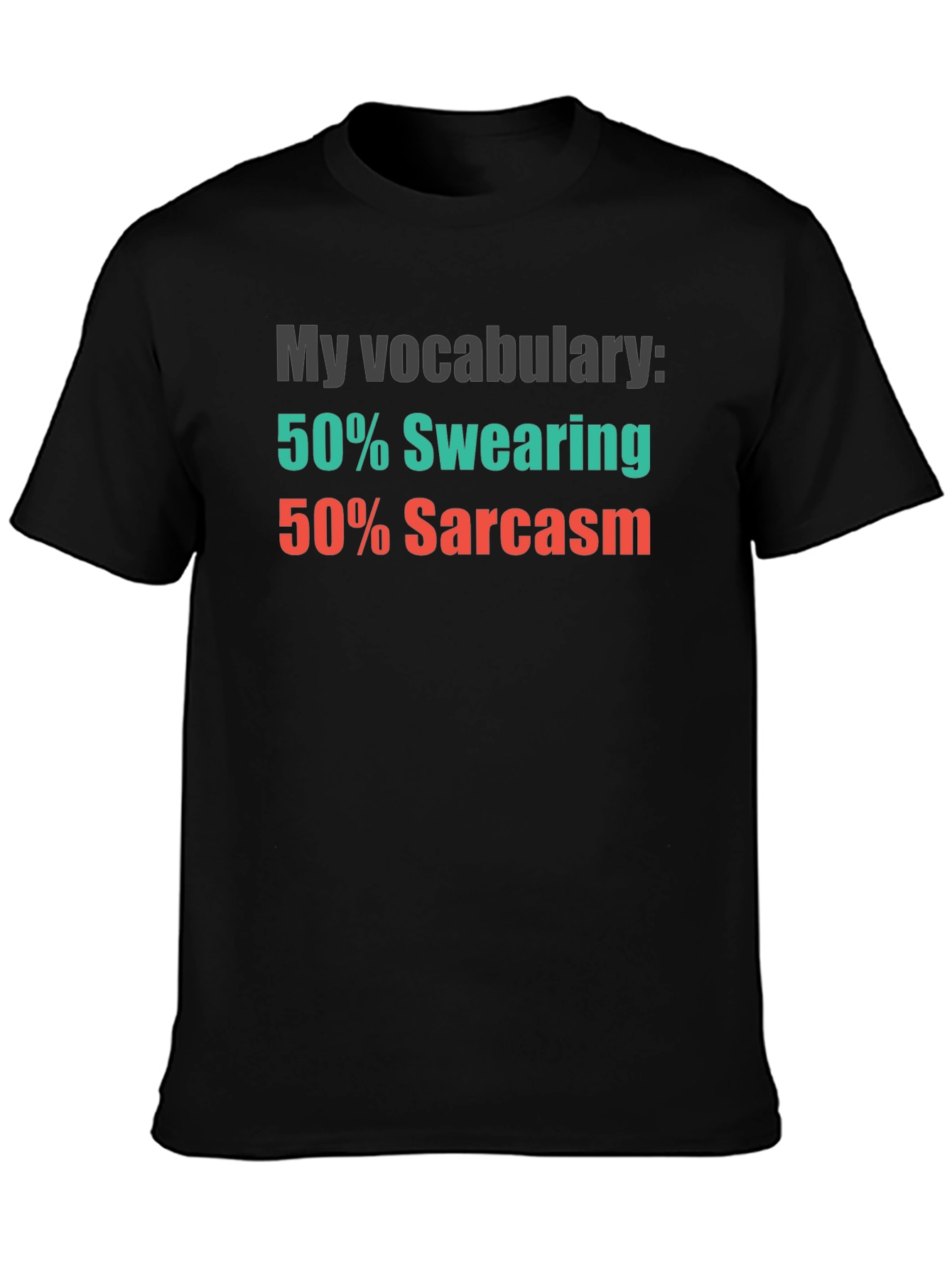 Black Funny Vocabulary Swearing Sarcasm Graphic Tee view 3