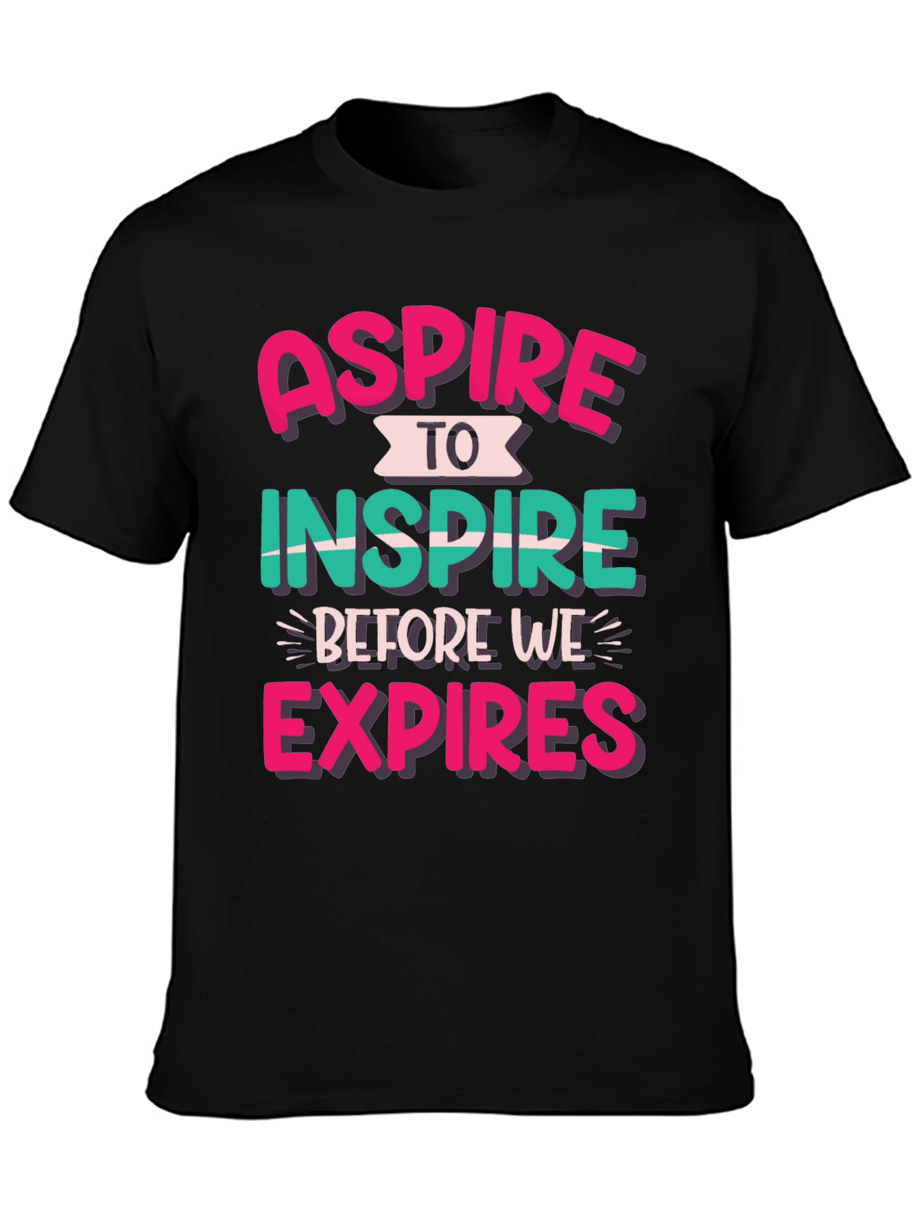 Black Aspire to Inspire Graphic T-Shirt view 3
