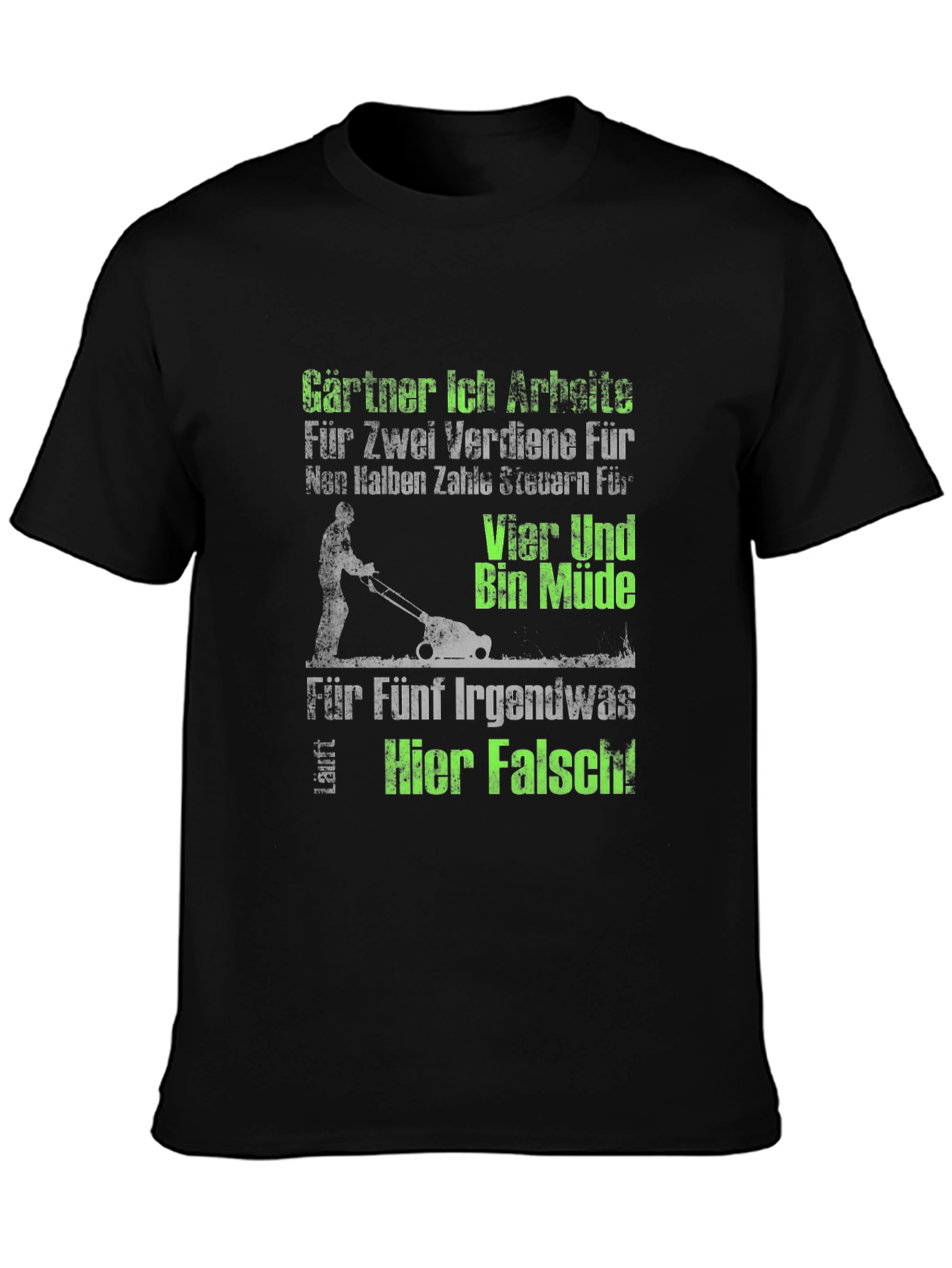 Black Gardener Humor T-Shirt - "I work for two..." view 3