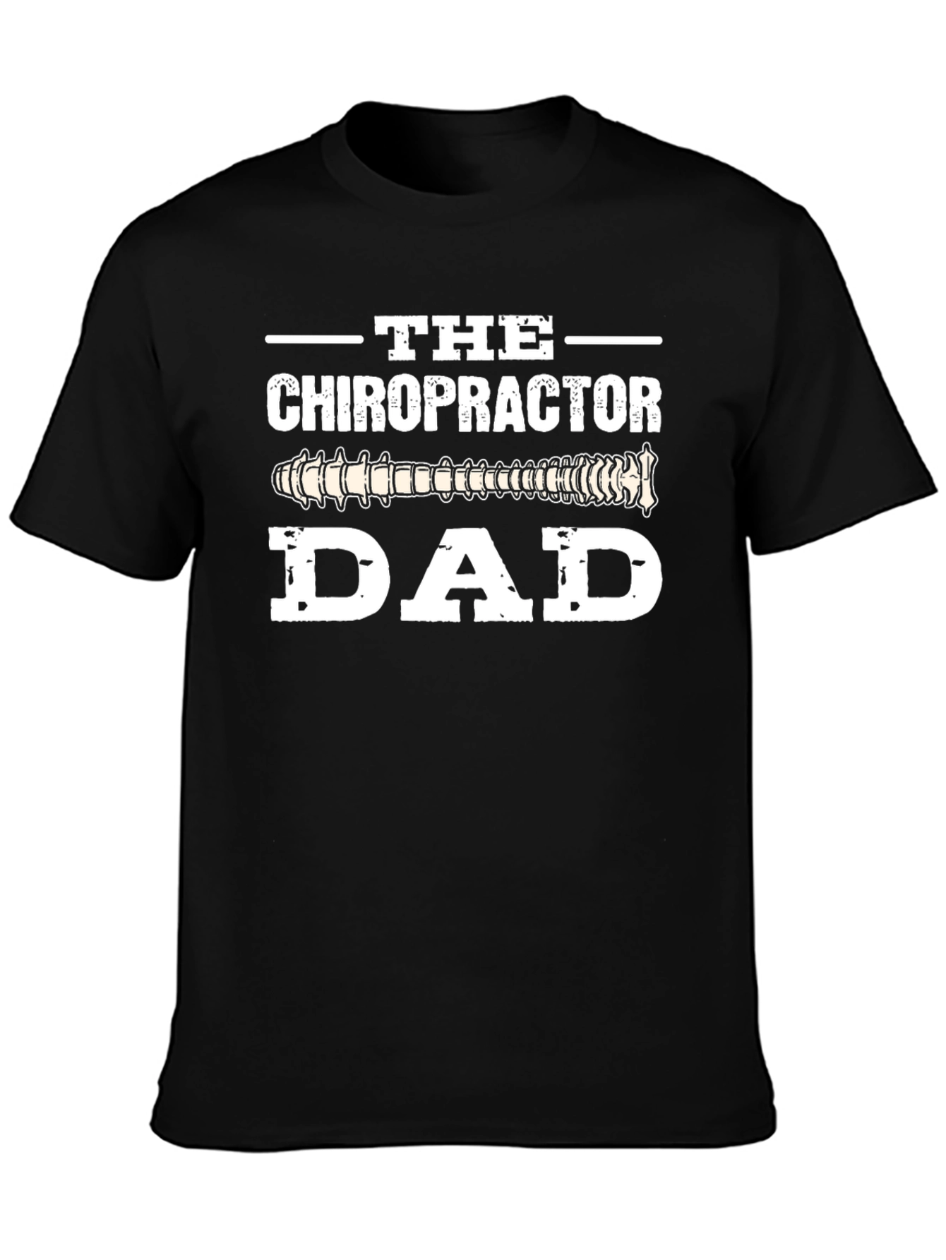 Black Chiropractor Dad T-Shirt - Gift for Chiropractic Fathers view 3