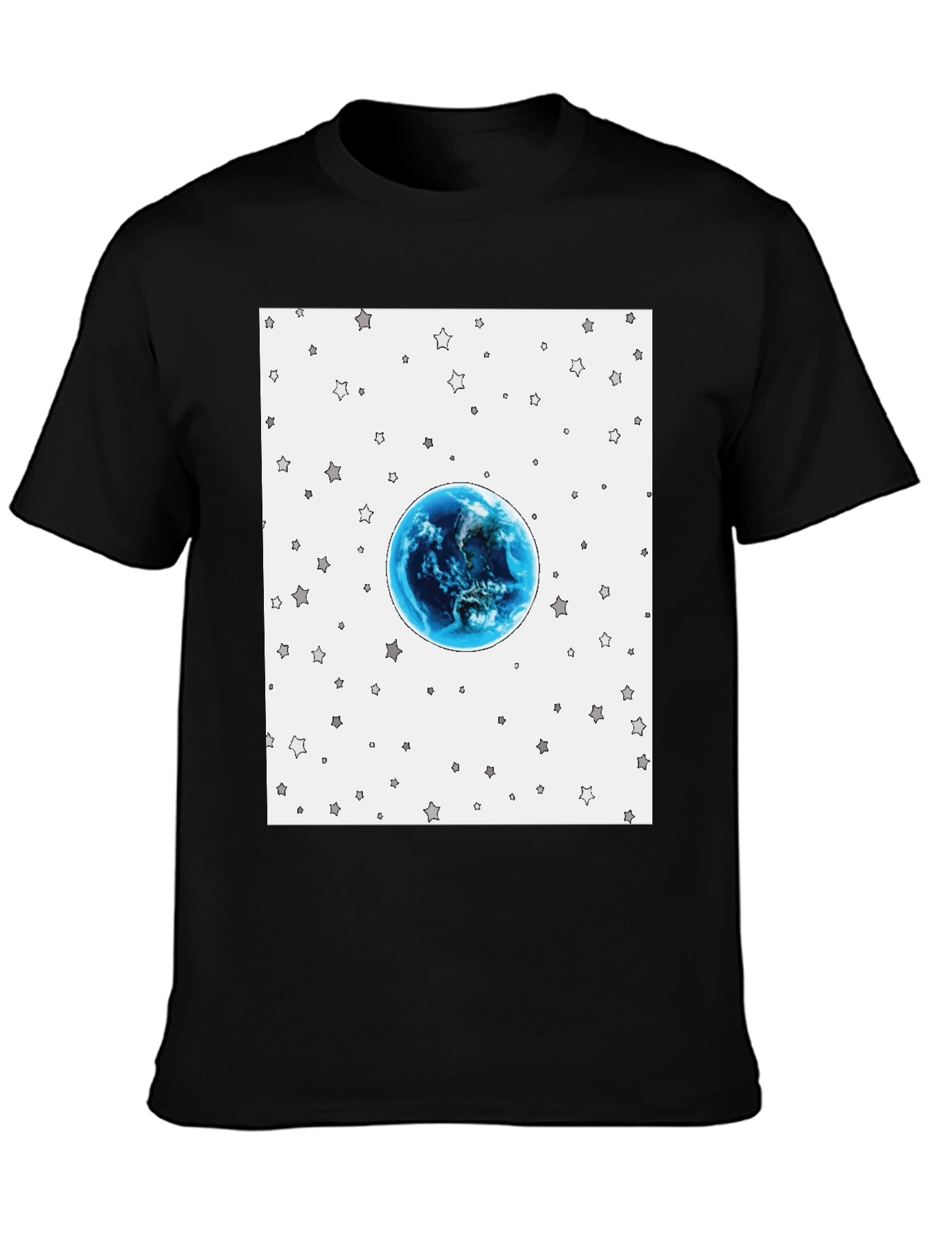 Black Earth & Stars Graphic T-Shirt view 3