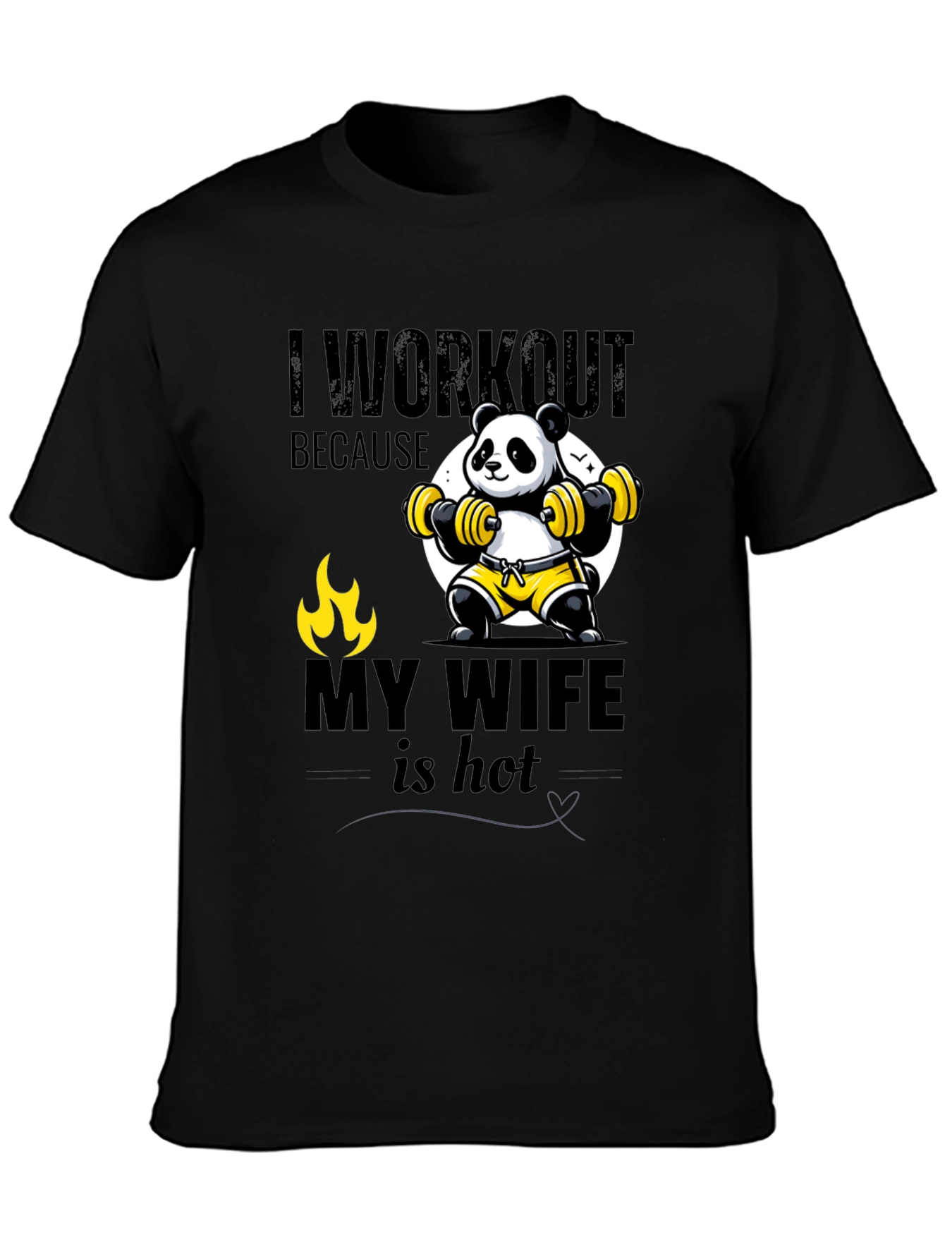 Funny Panda Workout T-Shirt - My Wife is Hot - 3
