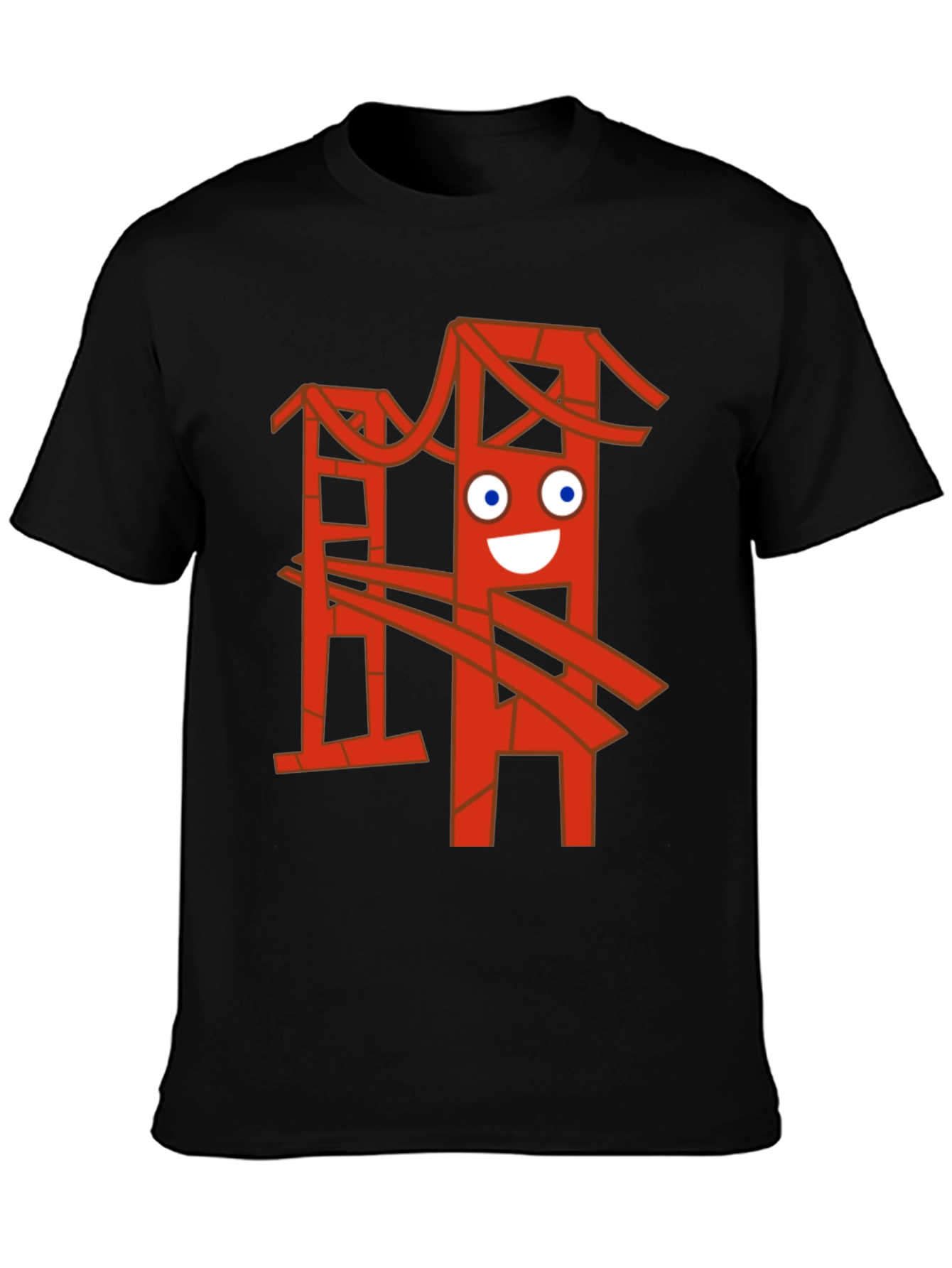 Black Funny Bridge Graphic T-Shirt - Black view 3
