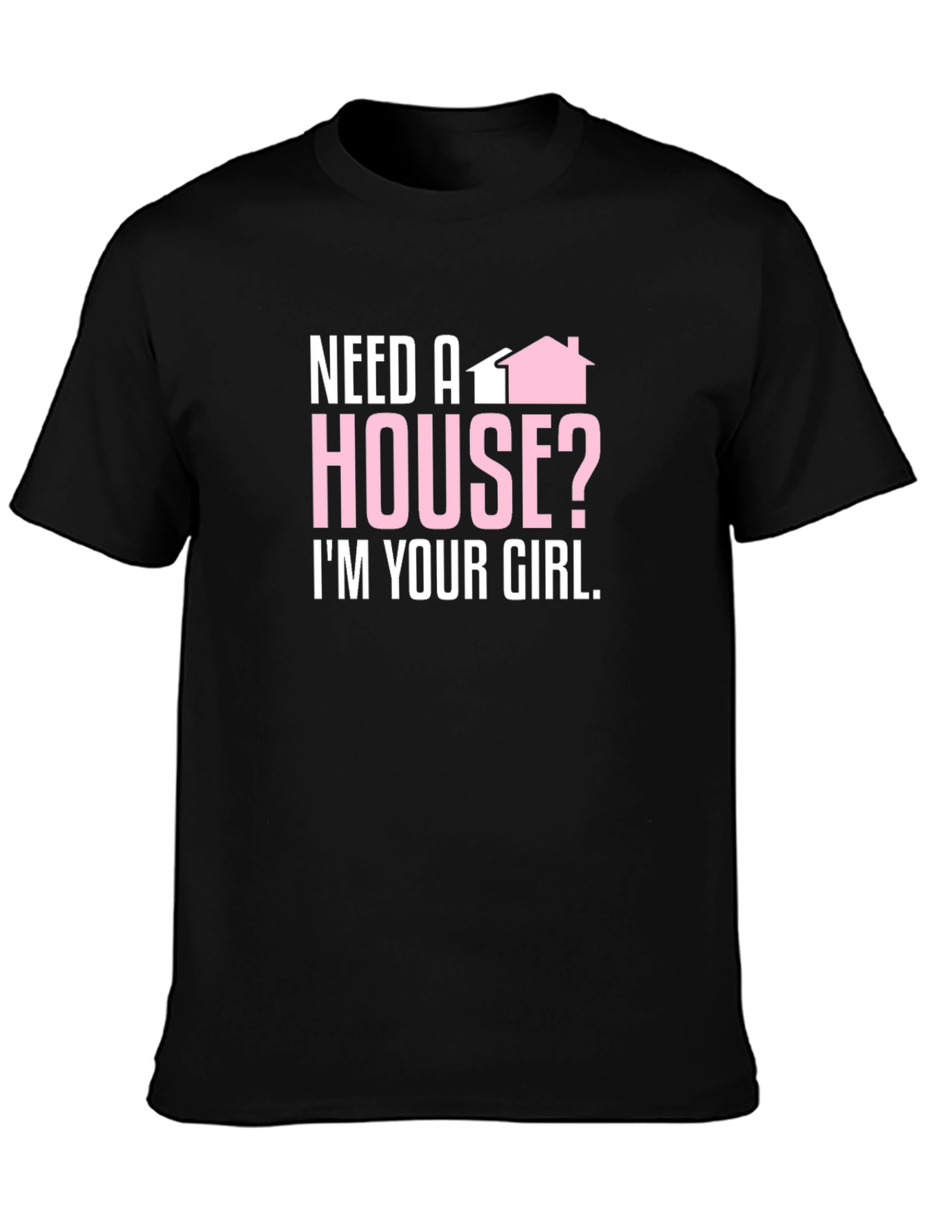 Black Need a House? Black Graphic Tee view 3