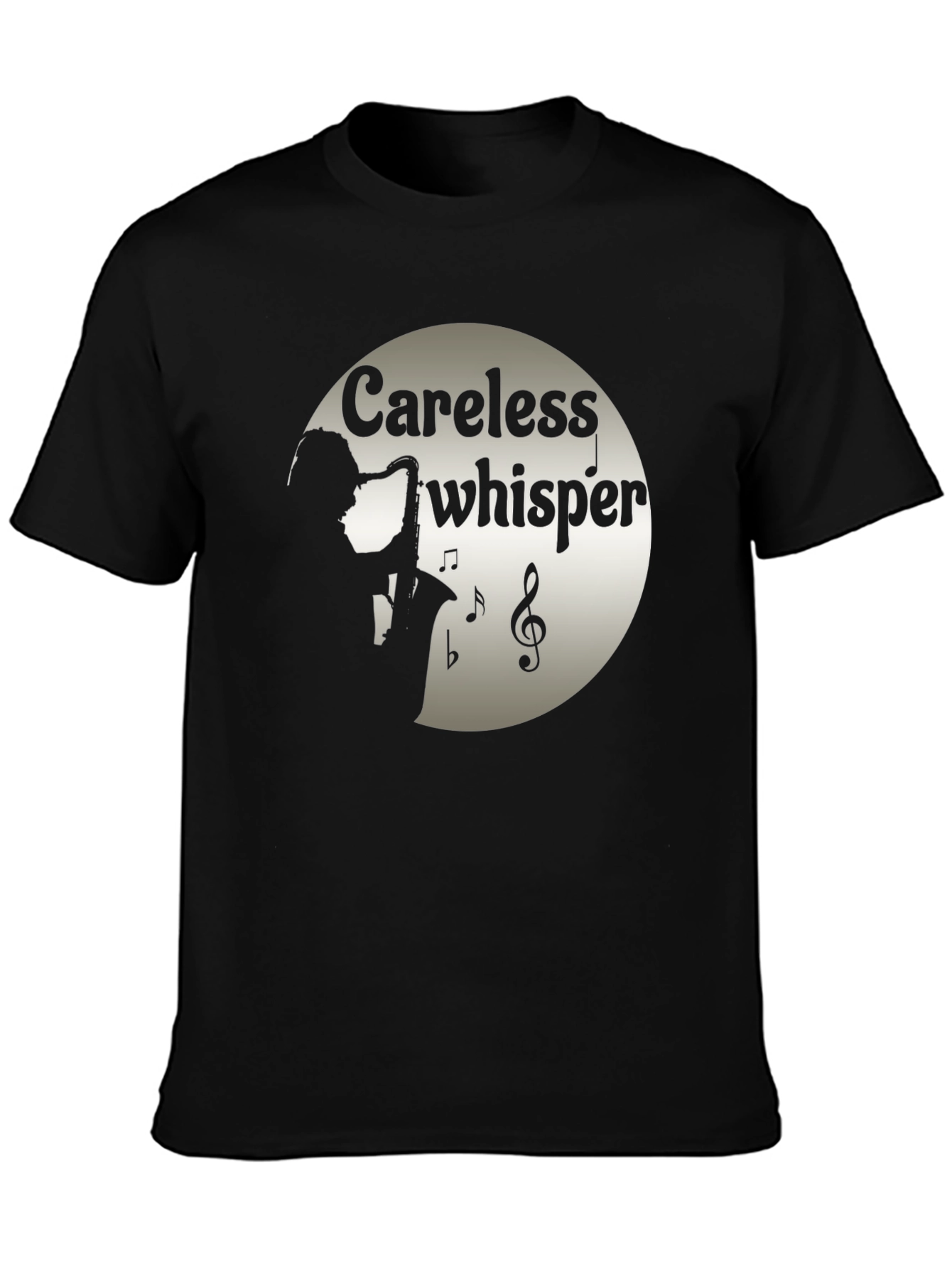 Black Careless Whisper Saxophone T-Shirt view 3