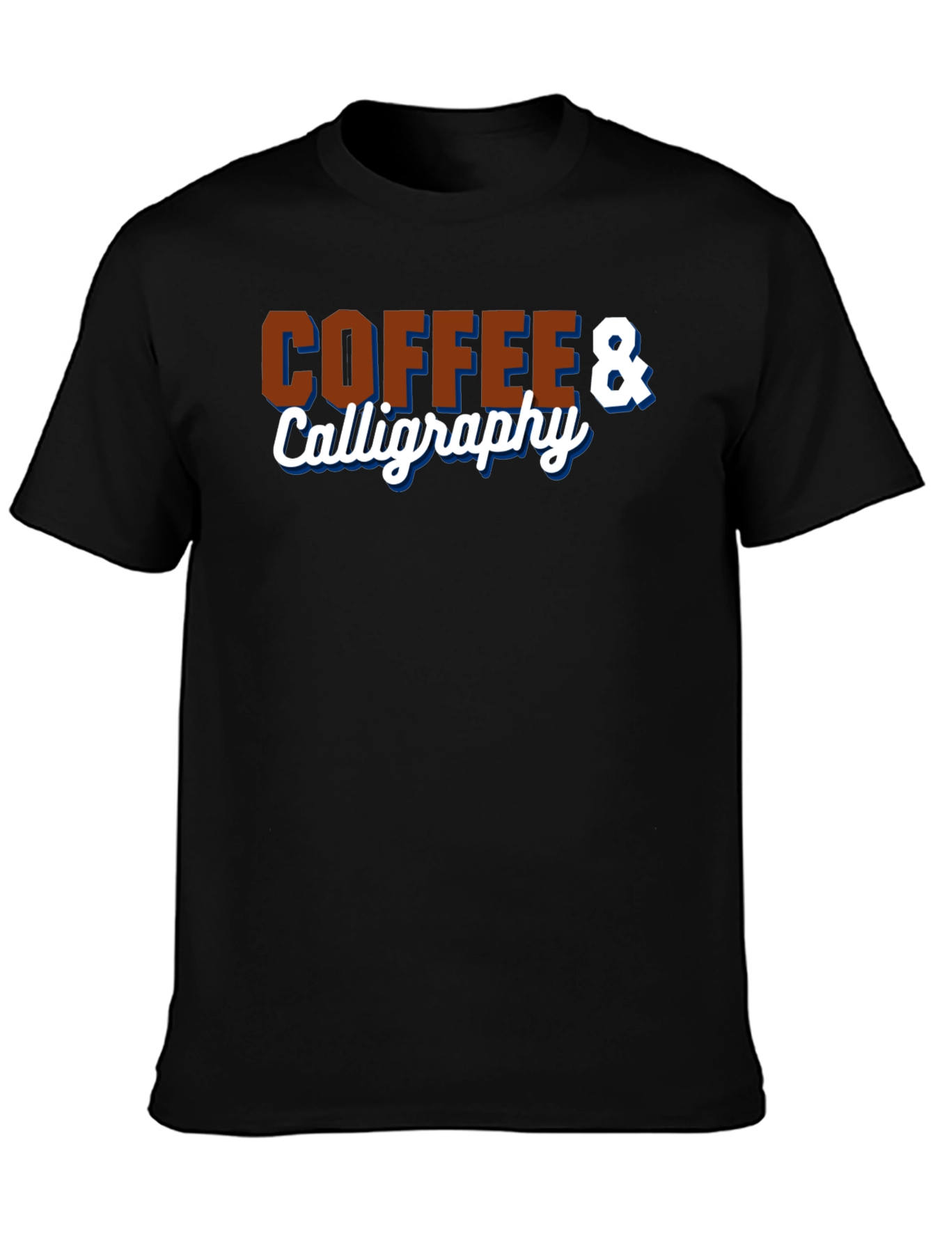 Black Coffee & Calligraphy Graphic T-Shirt view 3