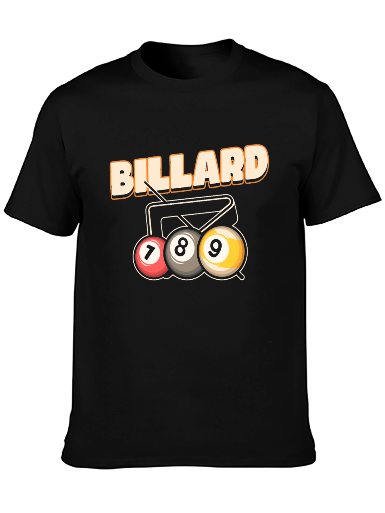 Black Billiard T-Shirt - 7, 8, 9 Ball Design view 3