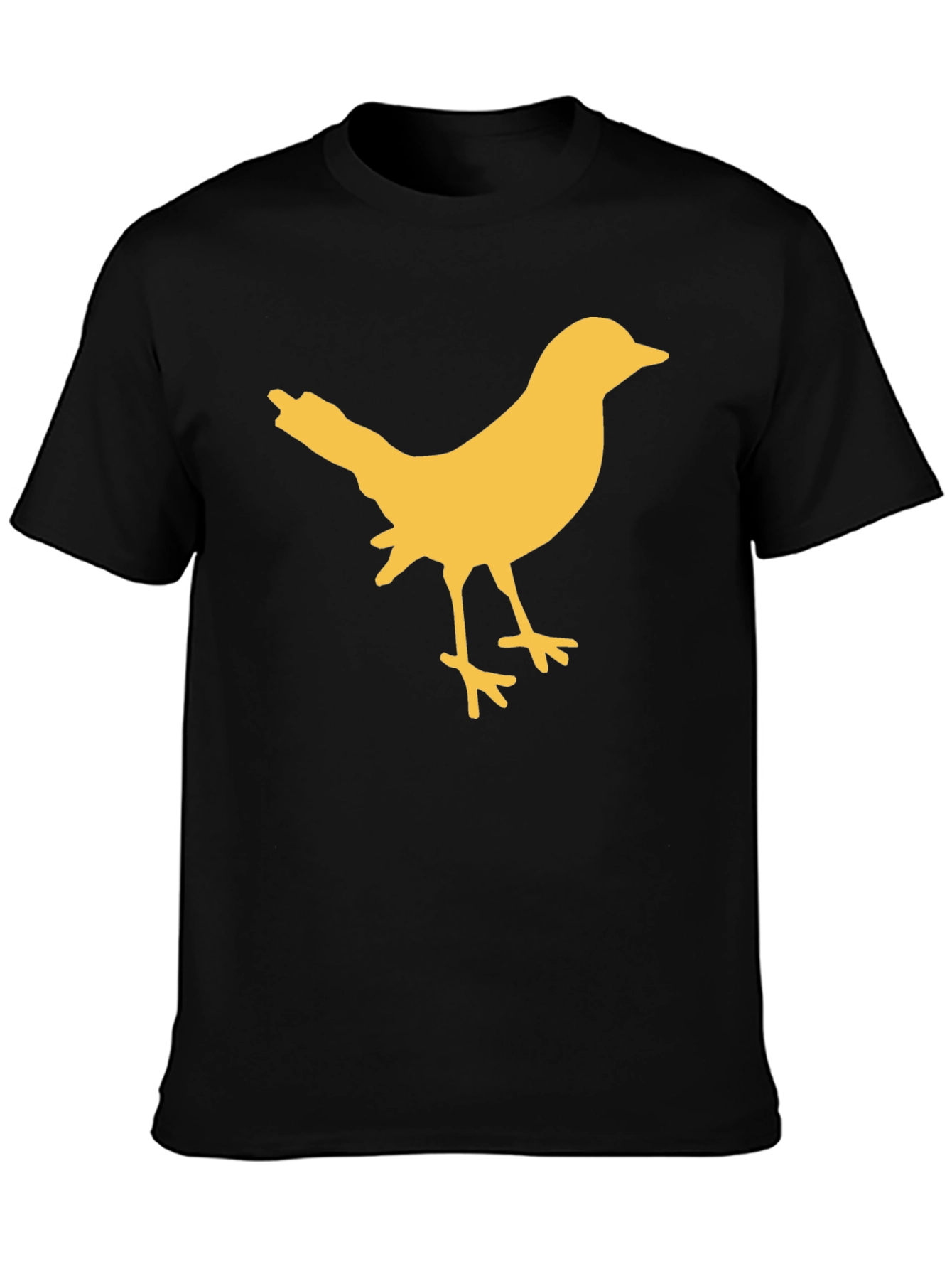 Black Bird Silhouette Graphic Tee - Casual Black T-Shirt view 3