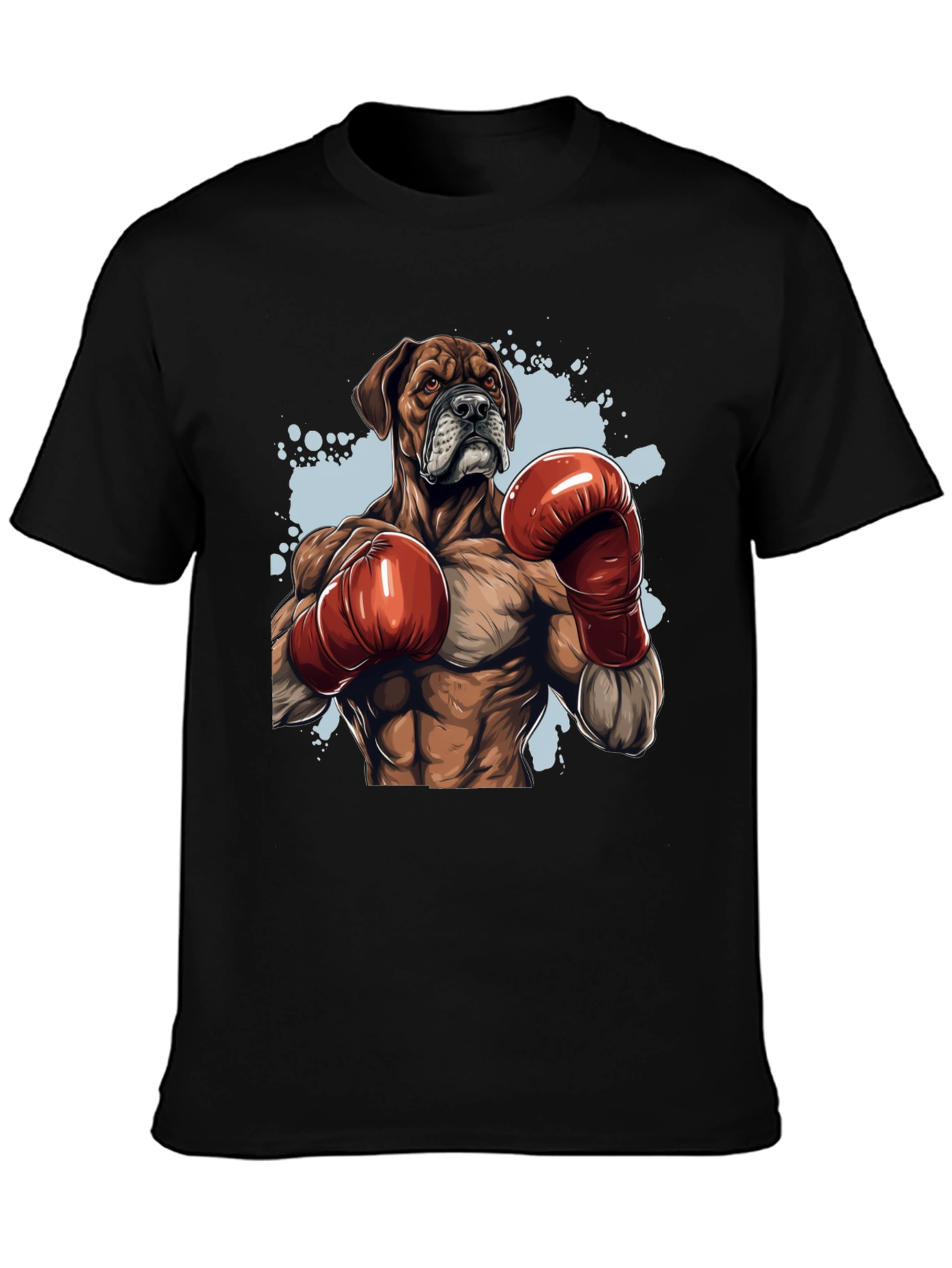 Black Boxer Dog Boxing T-Shirt - Unique Graphic Tee view 3