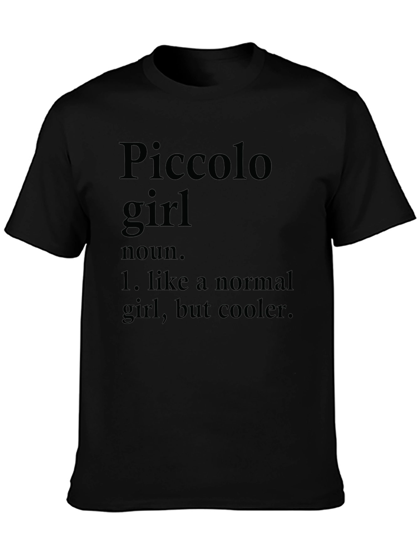Black Cool Piccolo Girl T-Shirt - Unique Definition Tee view 3