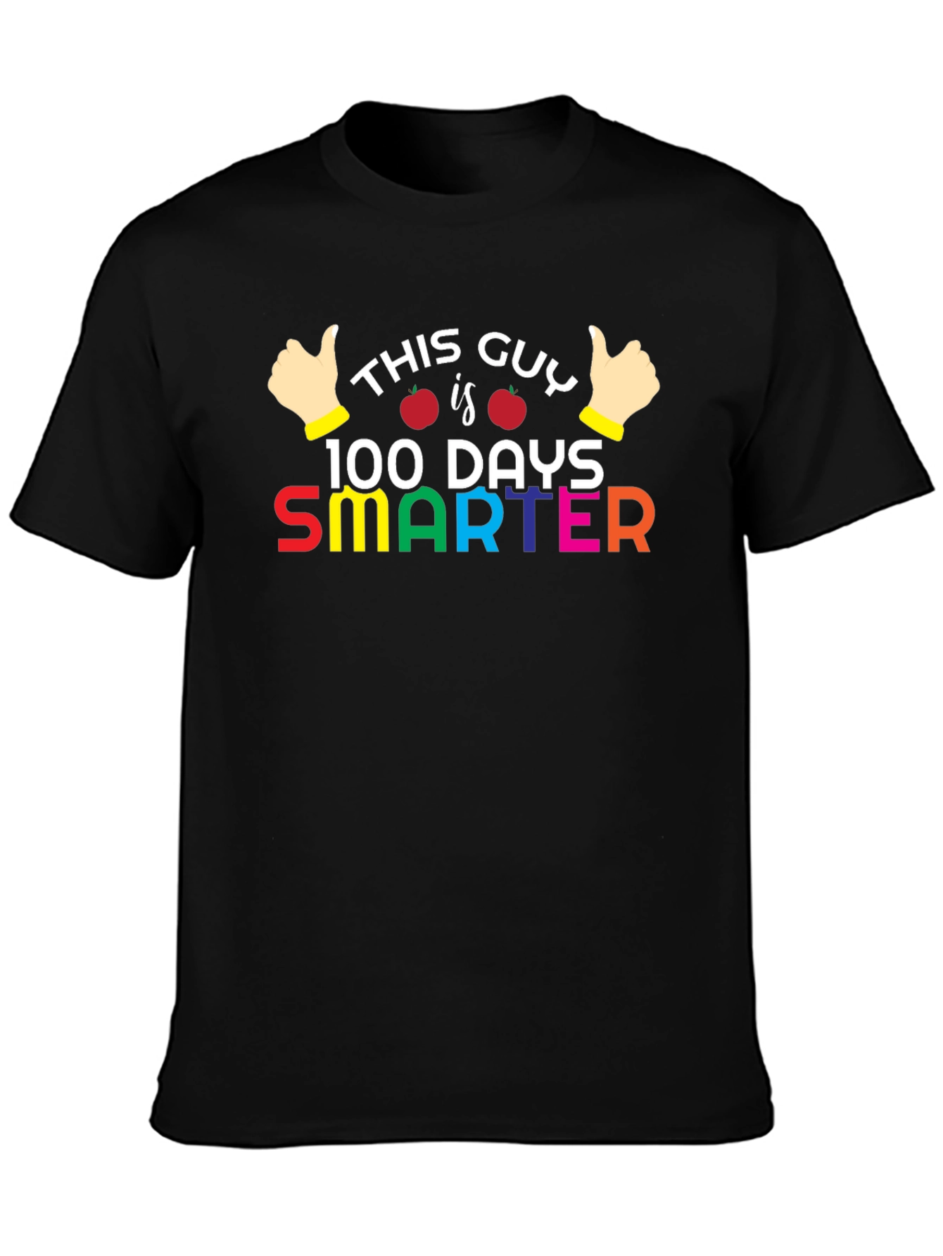 Black 100 Days Smarter T-Shirt - Teacher & Student Apparel view 3