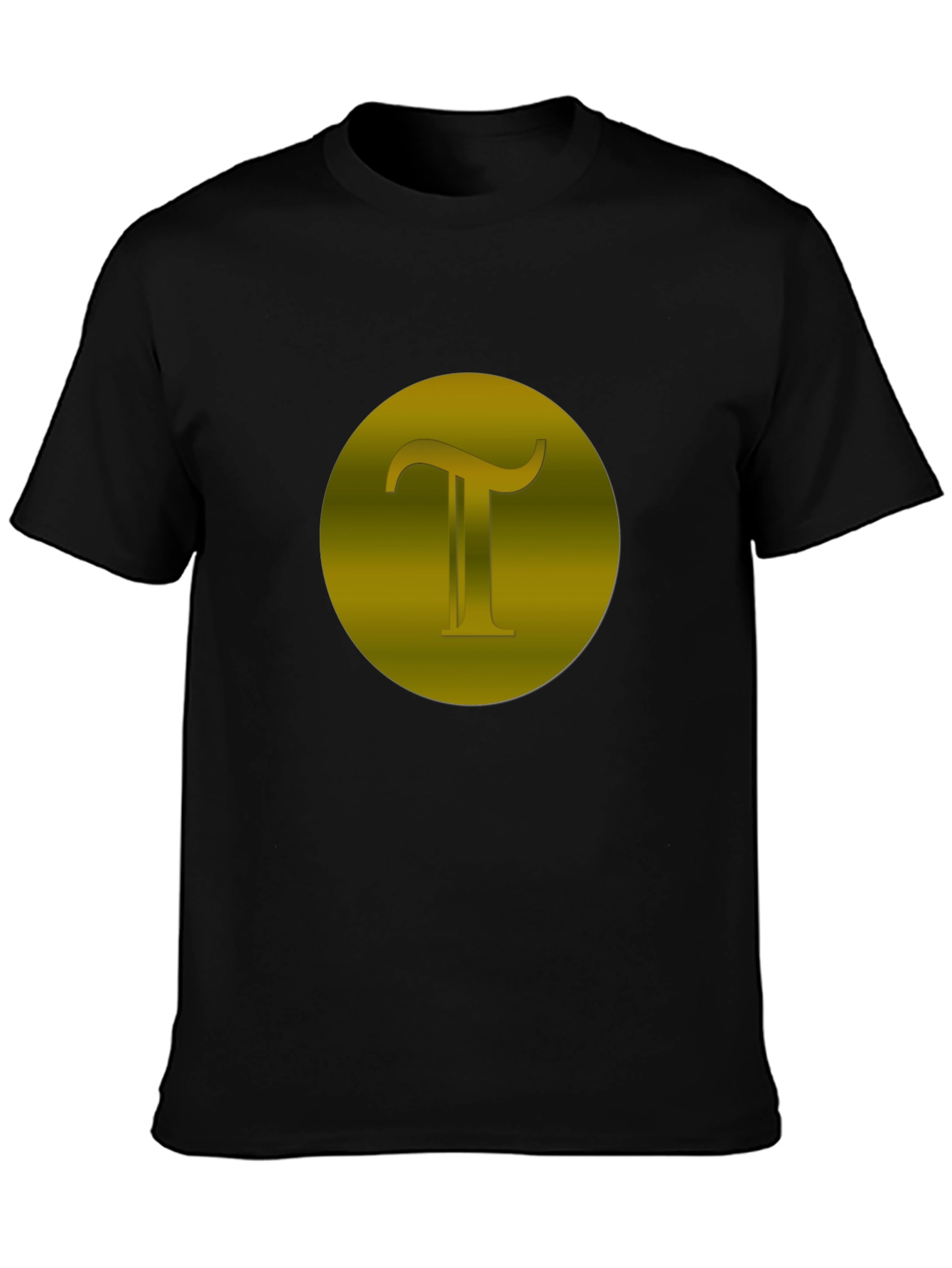 Black Modern Black T-Shirt with Gold Pi Symbol view 3