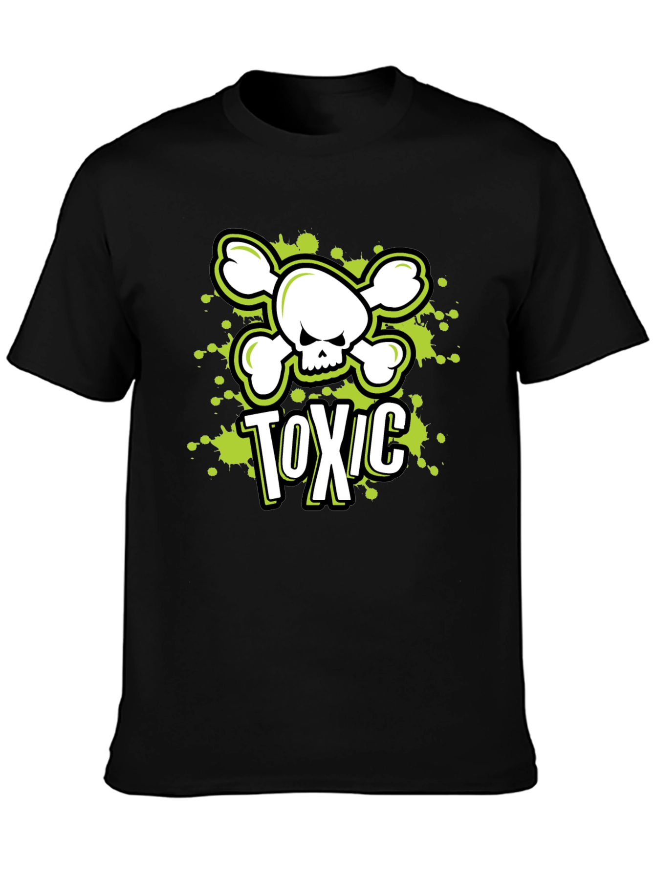 Black Toxic Skull Graphic Tee - Men's Black T-Shirt view 3