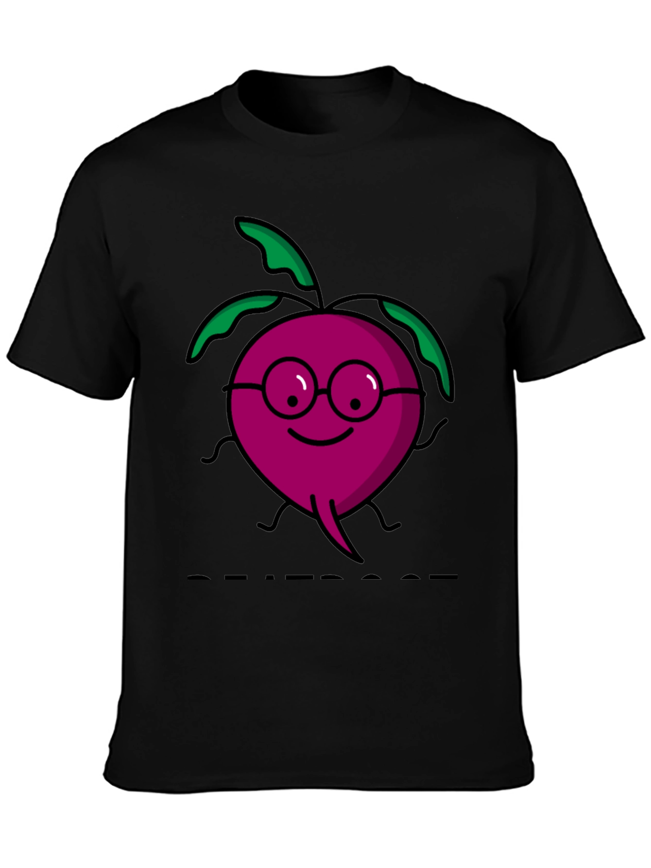 Black Beetroot Cartoon T-Shirt view 3