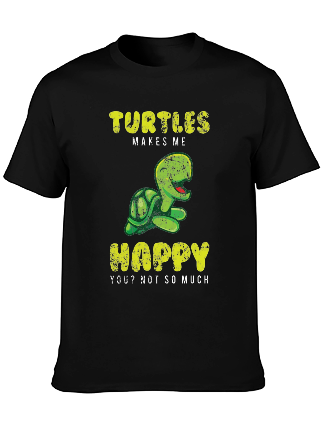 Black Turtles Make Me Happy T-Shirt view 3