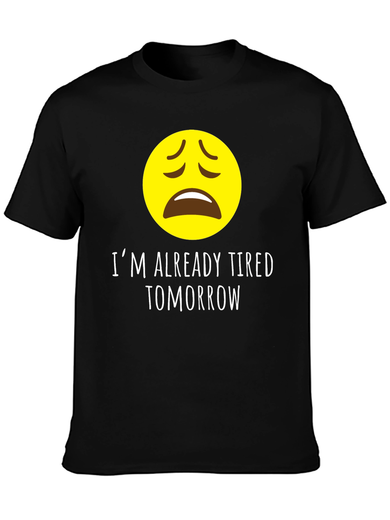 Black Tired Tomorrow Graphic Tee - Funny Sarcastic Shirt view 3