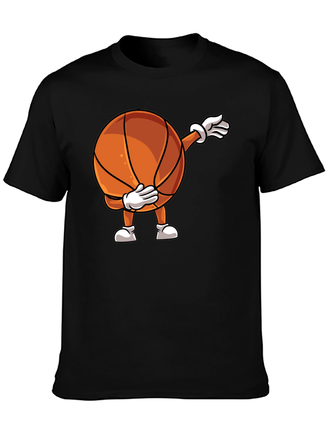 Black Dabbing Basketball Graphic T-Shirt view 3