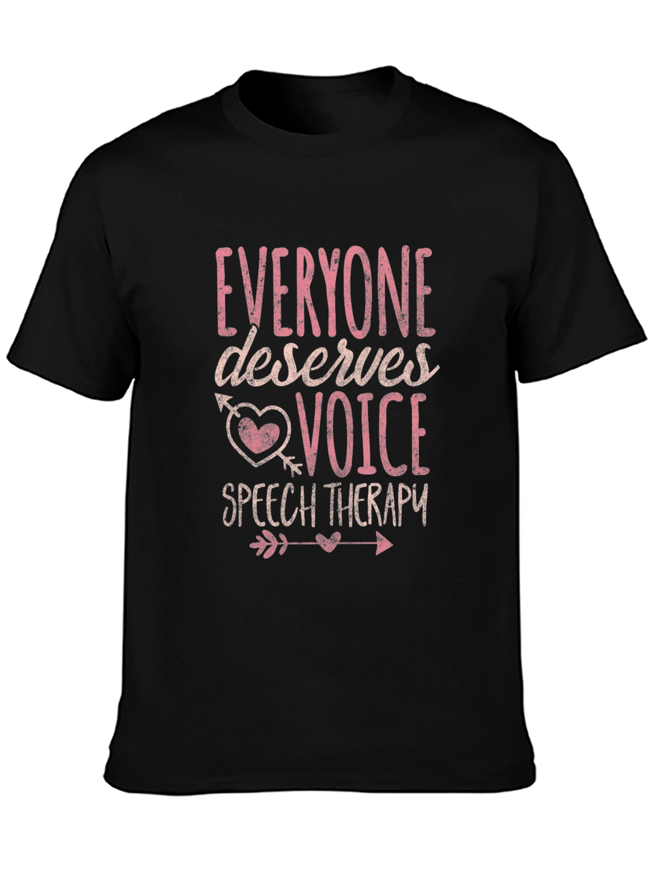 Black Everyone Deserves Voice Speech Therapy T-Shirt view 3