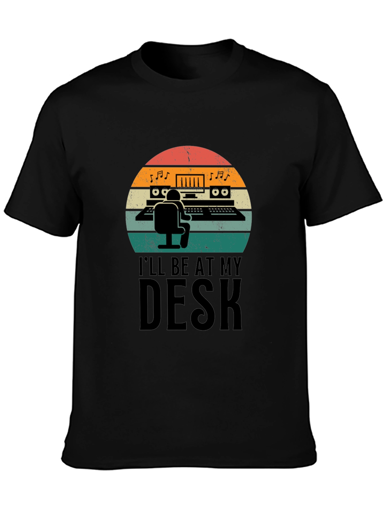 Black Music Producer T-Shirt - I'll Be At My Desk view 3
