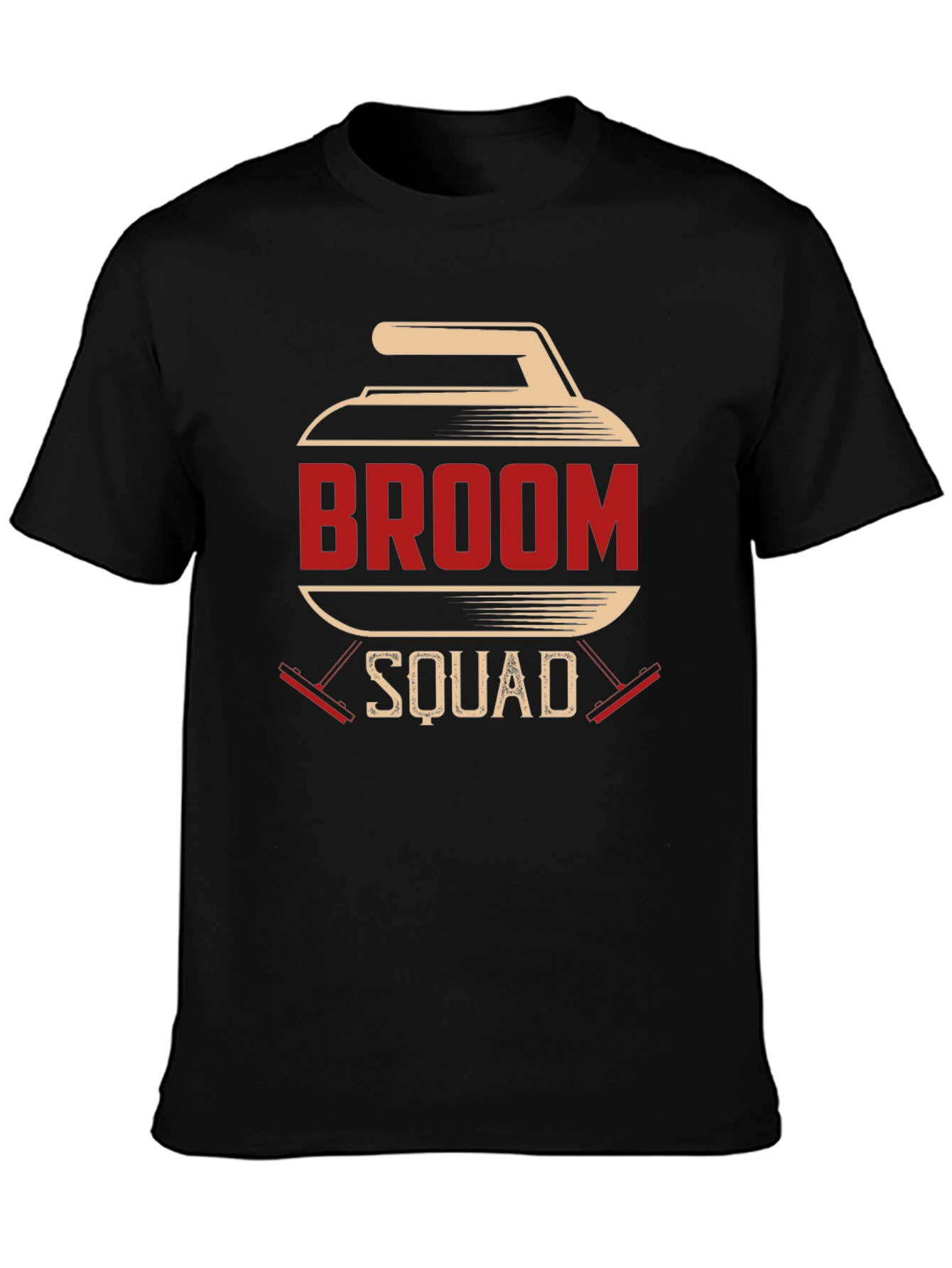 Black Broom Squad Curling T-Shirt view 3