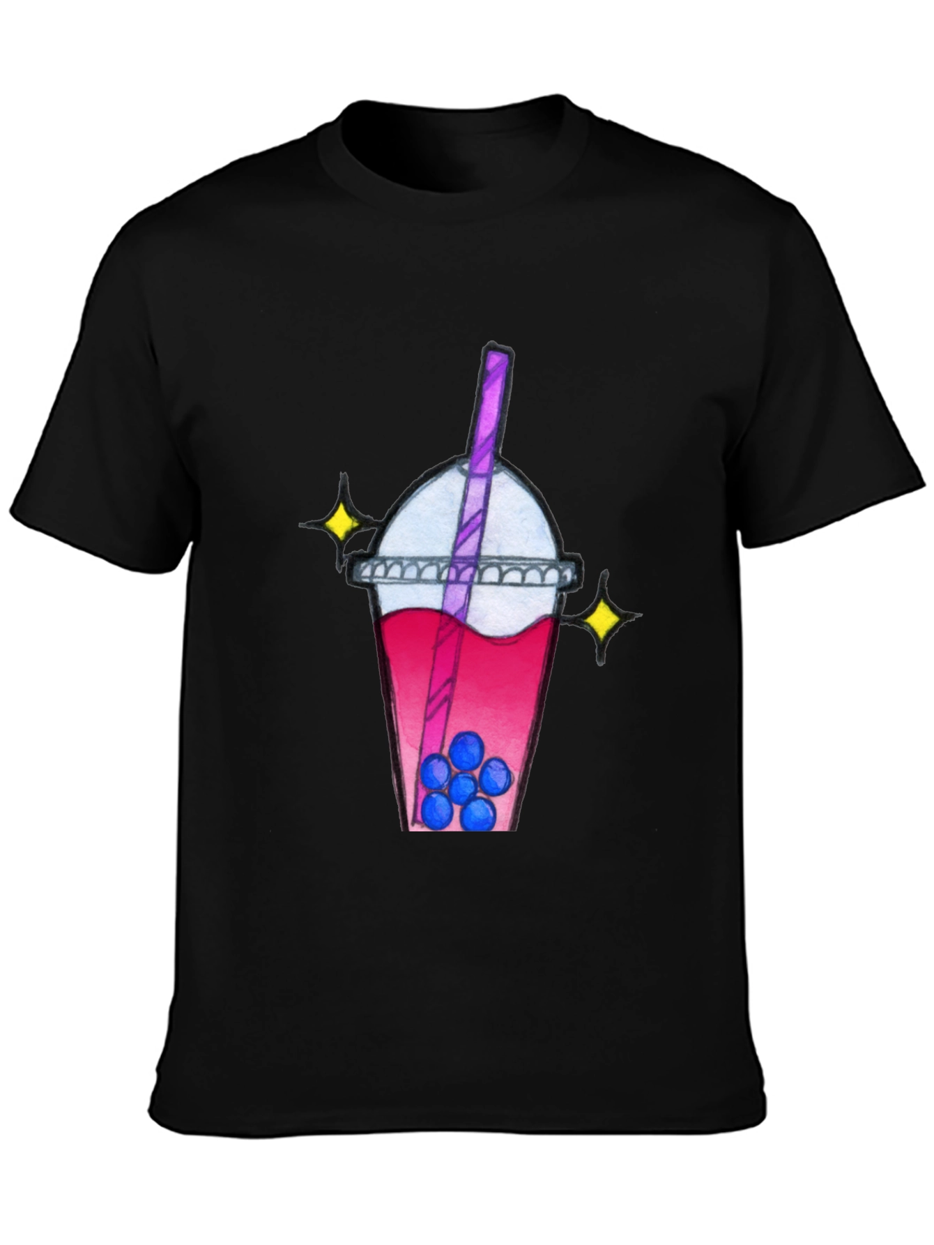 Black Boba Tea Graphic Tee view 3