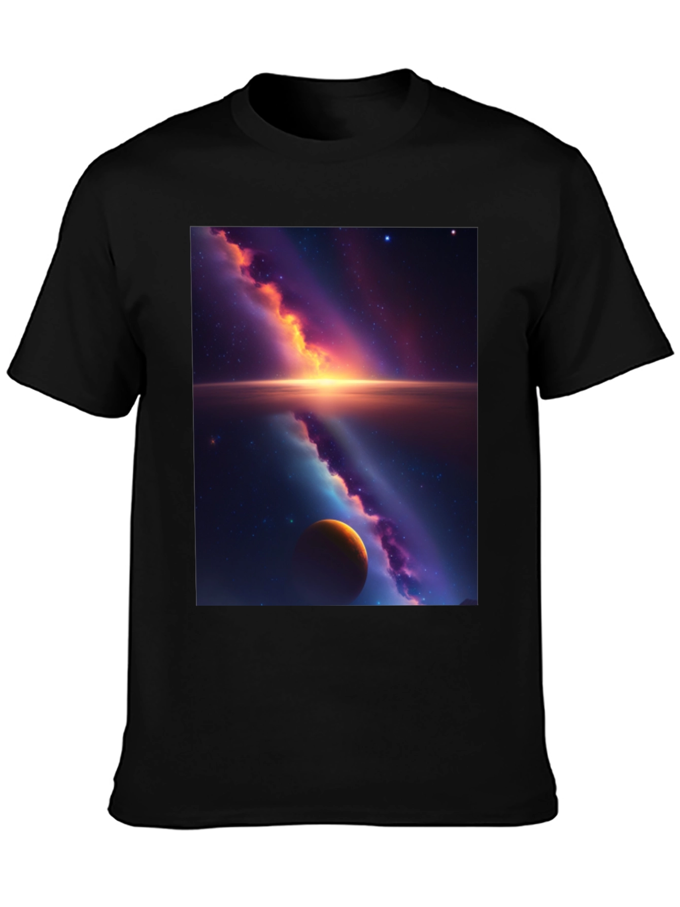 Black Galaxy Graphic Tee - Black Cotton Blend view 3