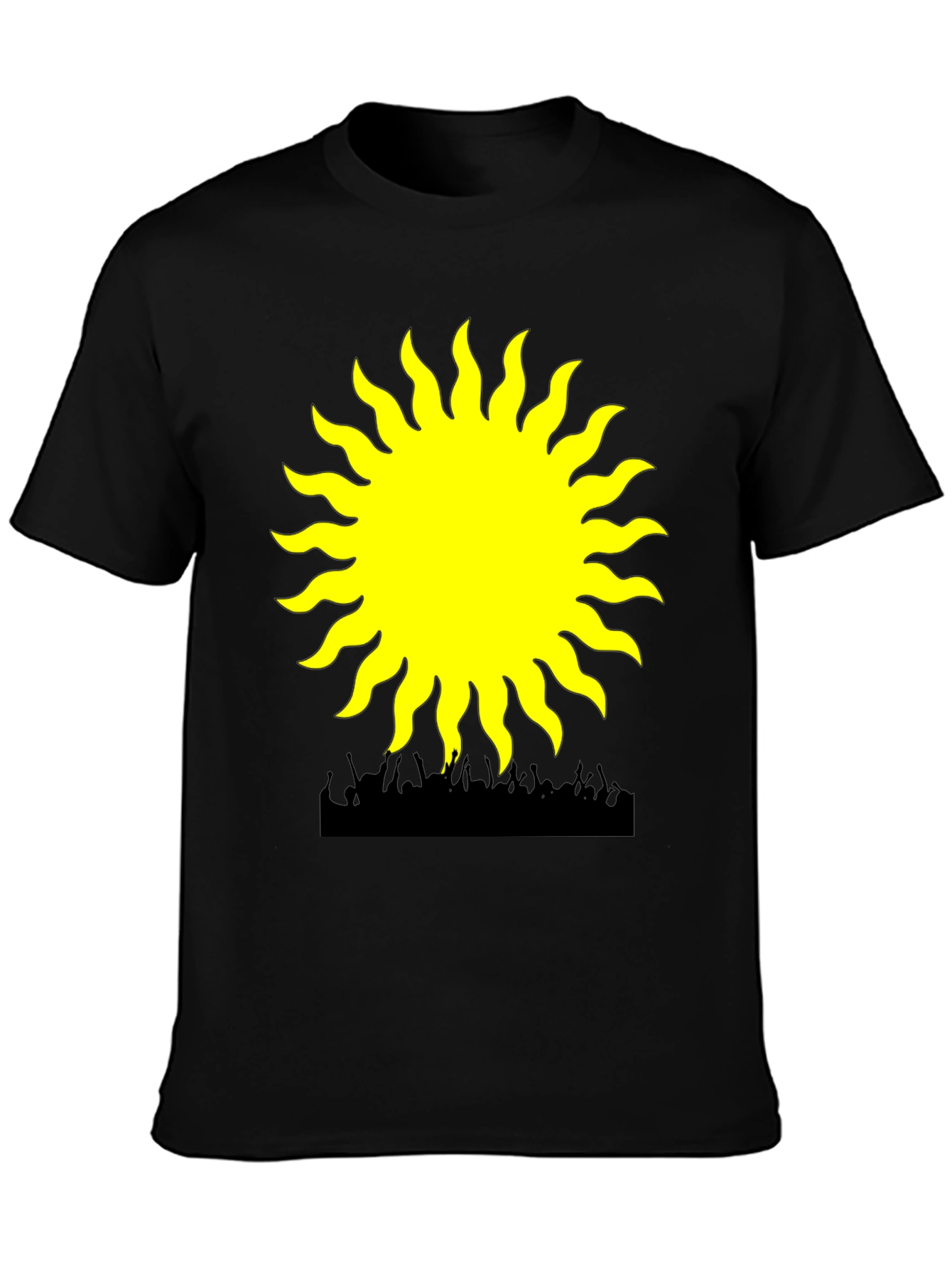 Black Radiant Sun Graphic Tee - Black Cotton Blend view 3