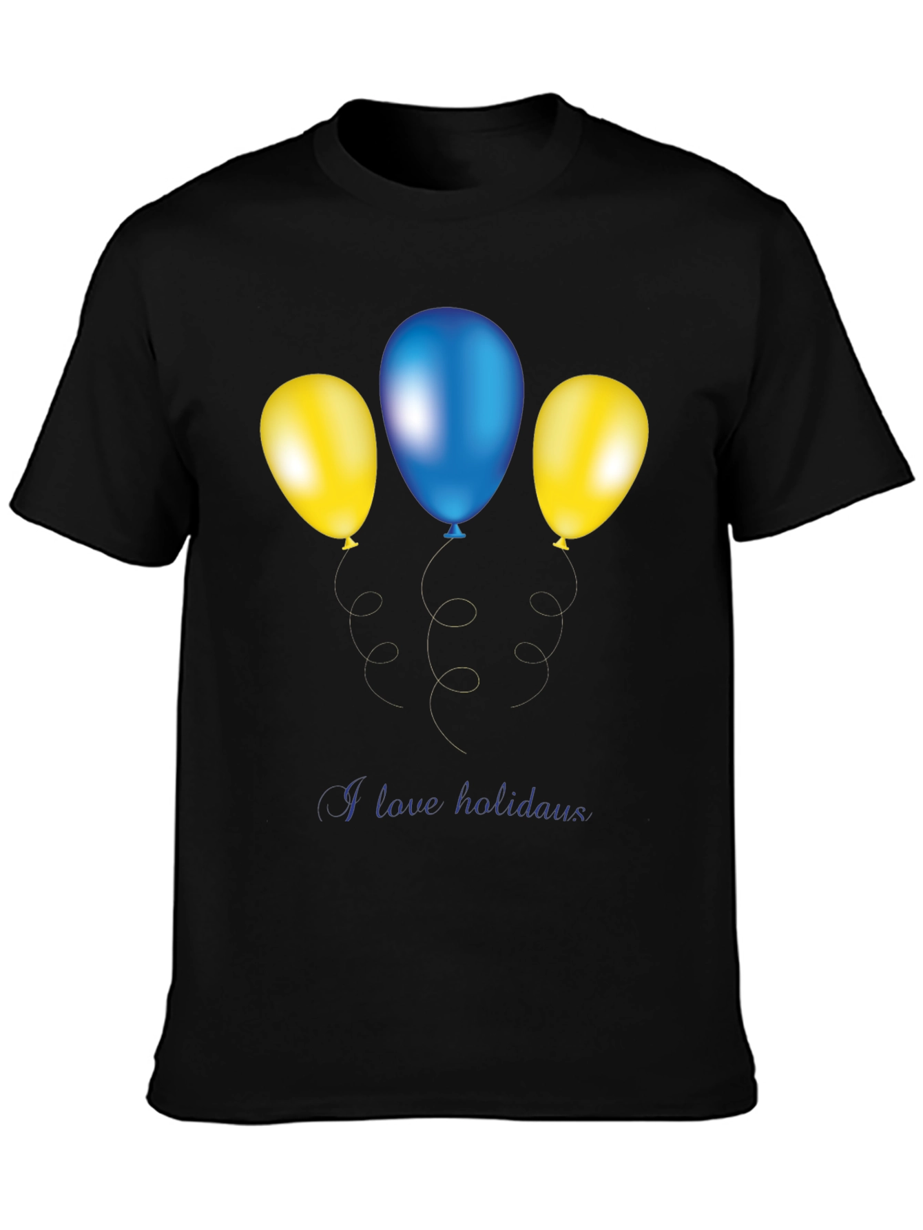 Black Festive Balloons Graphic Tee - Holiday Fun view 3