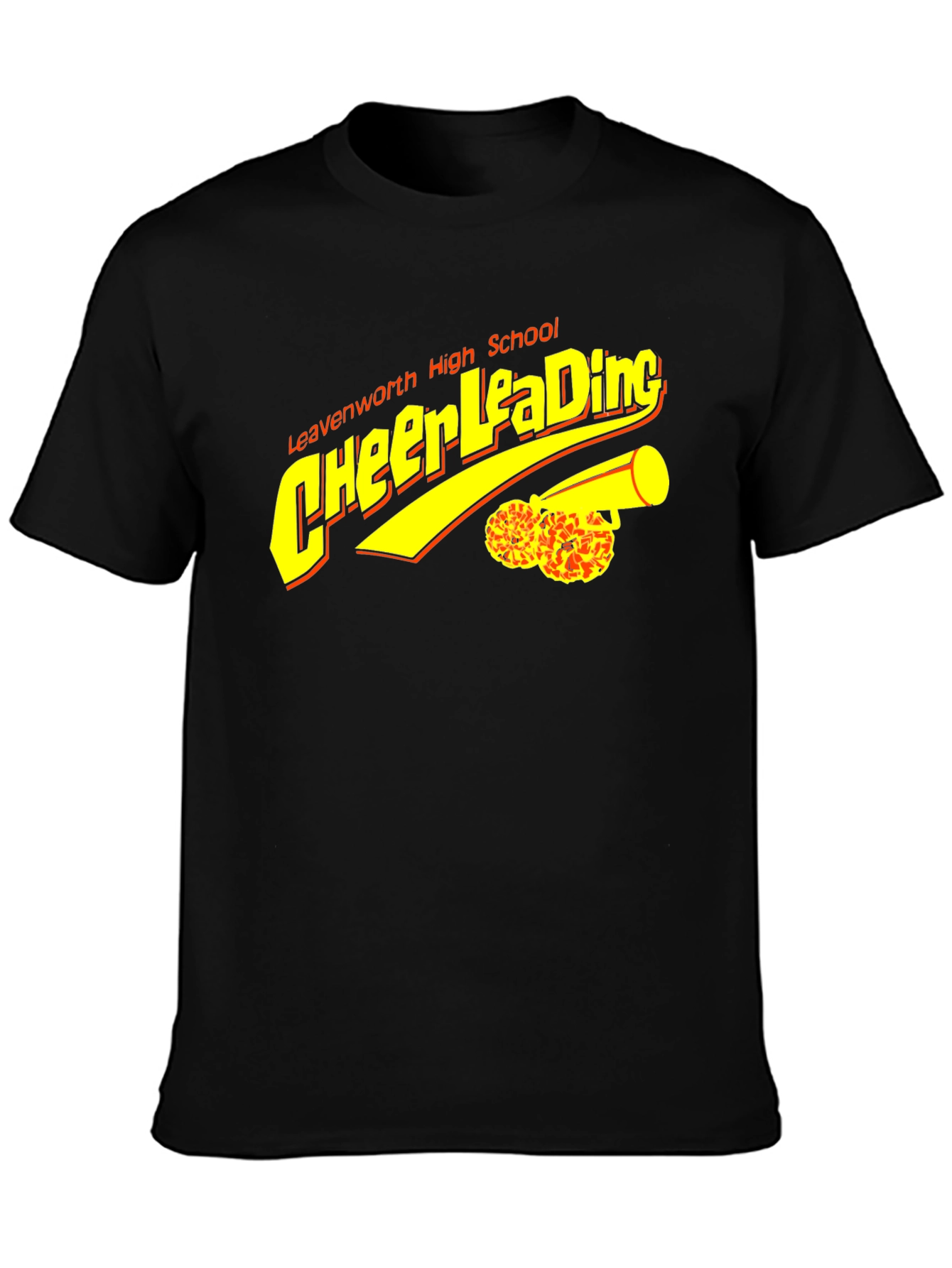 Black Cheerleading High School T-Shirt view 3